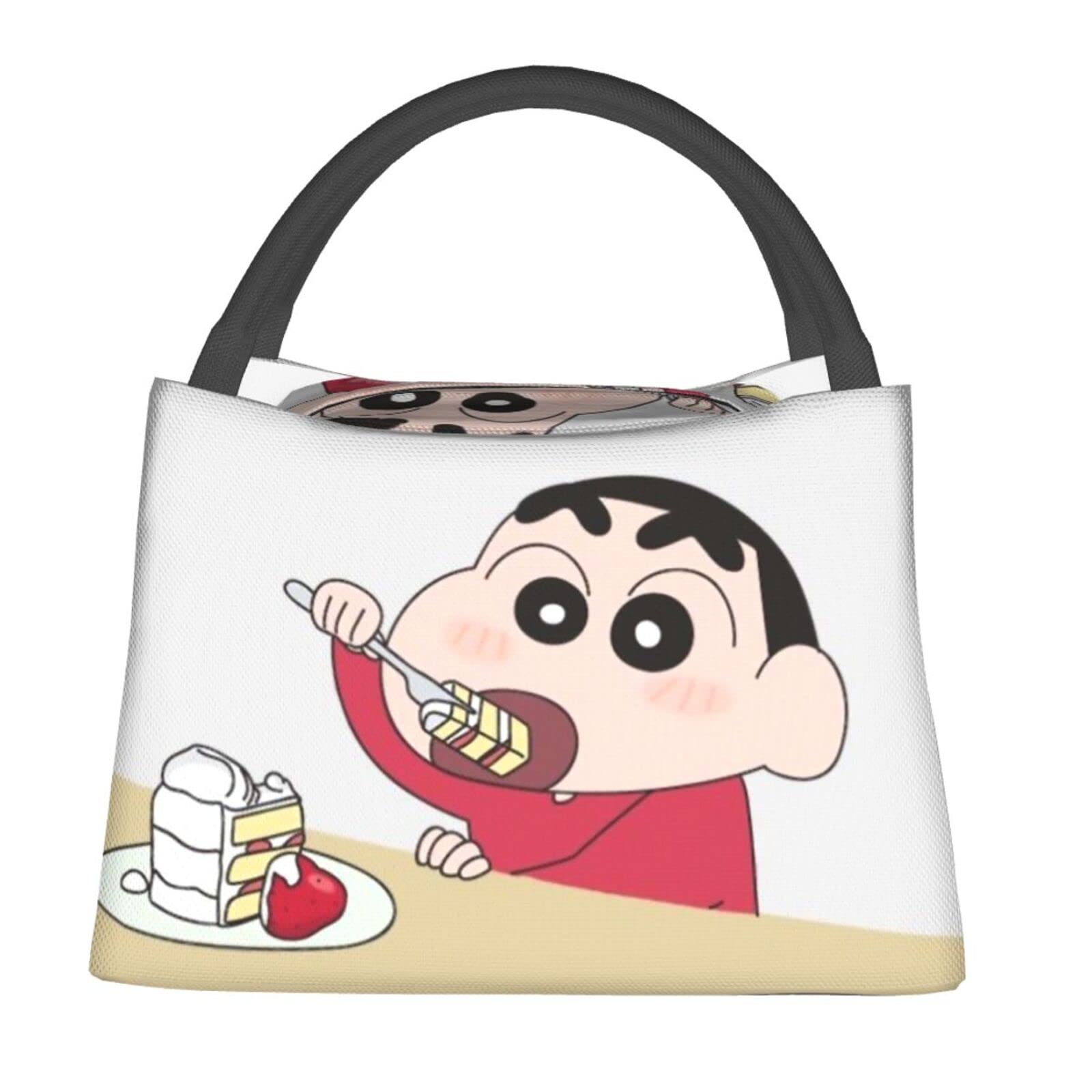 Amazon | クレヨンしんちゃん 保冷 がま口 ランチバッグ ブラック お