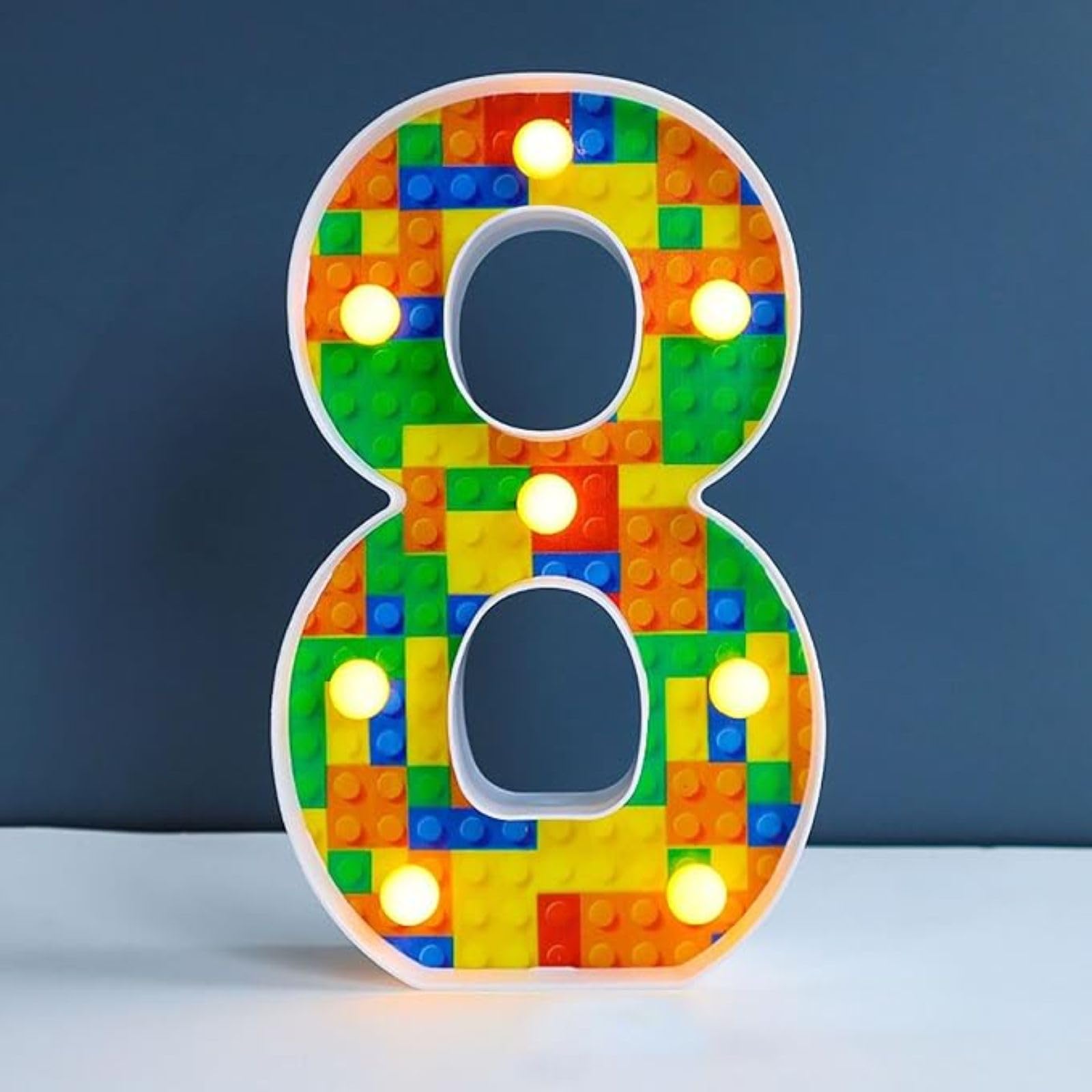 Jemnpela LED Marquee Letter Number Sign Lights Glitter Light Up Alphabet Figure Night Light for Birthday Party Wedding Home Bar Holiday Wall Decoration