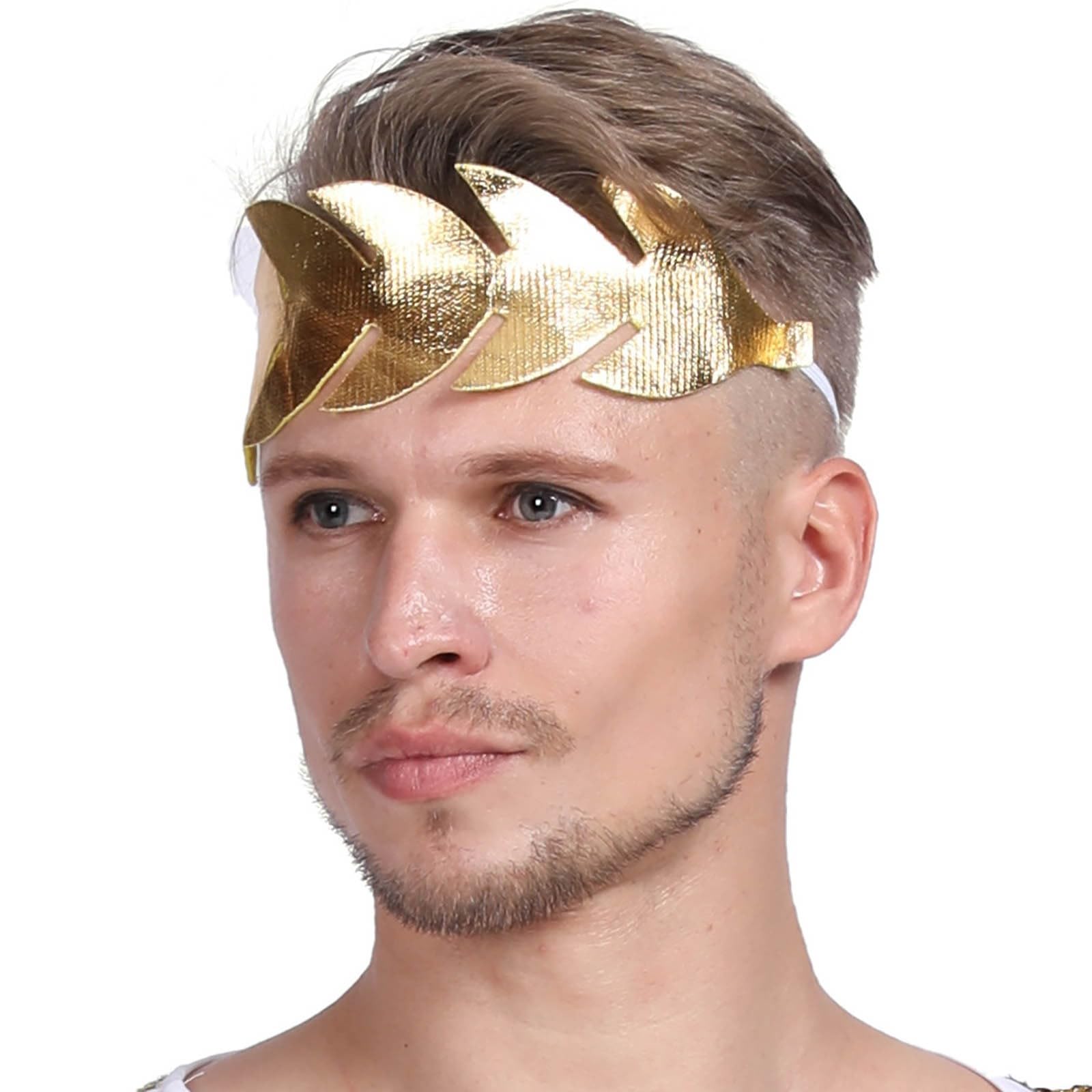 Men's Roman Senator Costume, Classic Ancient Greek Toga Outfit with Red Sash & Gold Trim - Image 6
