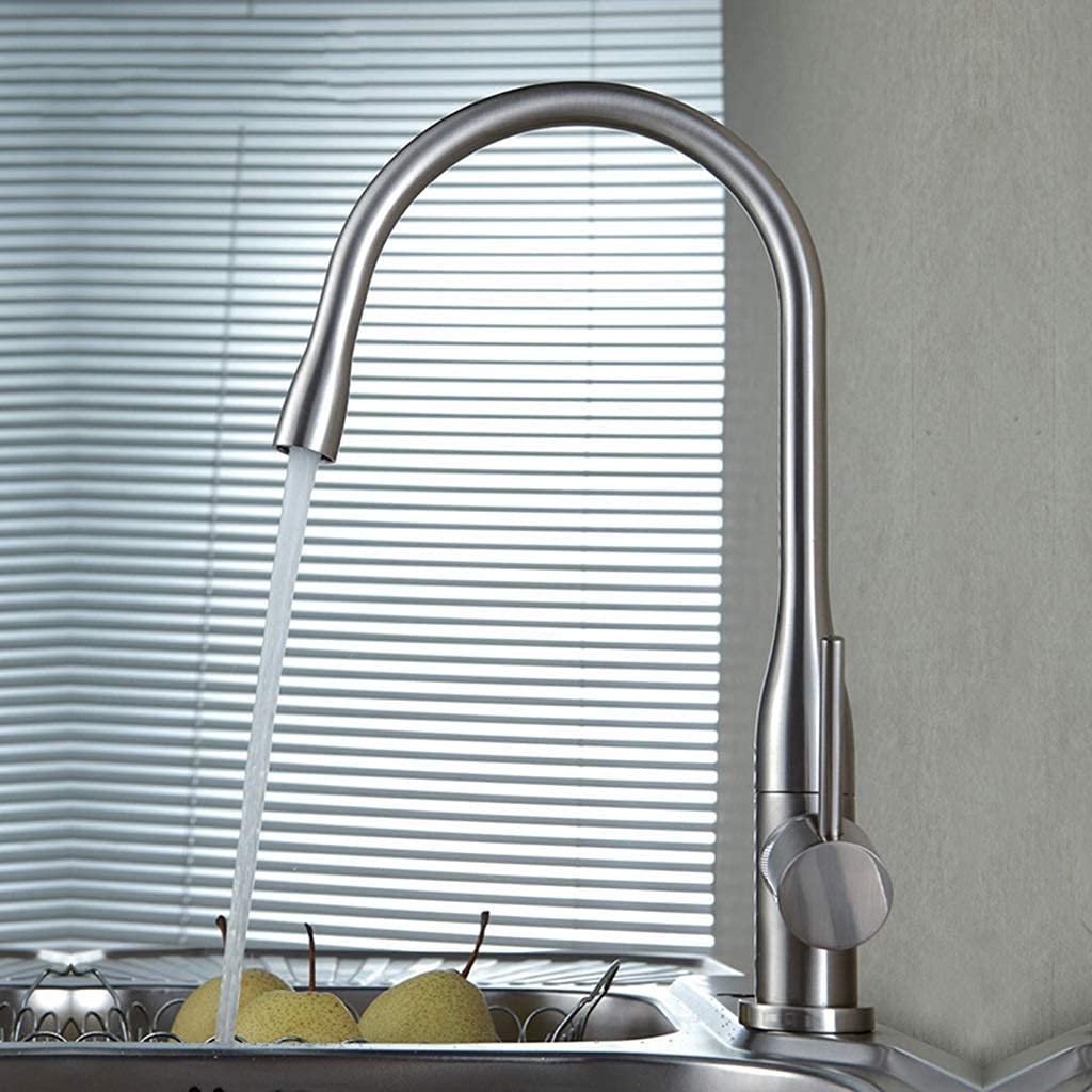 Zbbdfazd Drawing Kitchen Sink Taps Faucet Modern Kitchen Mixer Tap Dual Lever Heable Swivel Spout Chrome Sink Taps With Standard Fittings (Color : )
