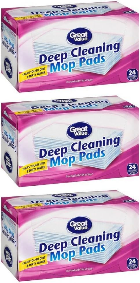 Great Value Deep Cleaning Mop Pads, 24 Count (pack of 3)