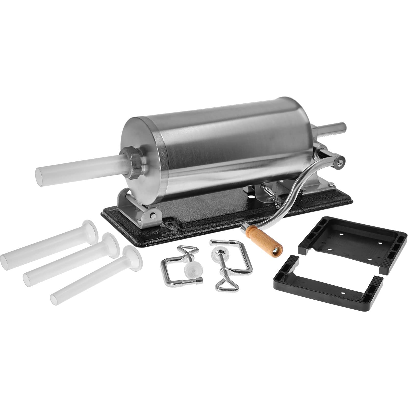 Browin 311005 Insaccatrice Orizzontale per Salsiccia 5 kg, insaccatrice Manuale per Salsicce, rigaglie, 4 imbuti di Diverso Diametro, Acciaio Inox