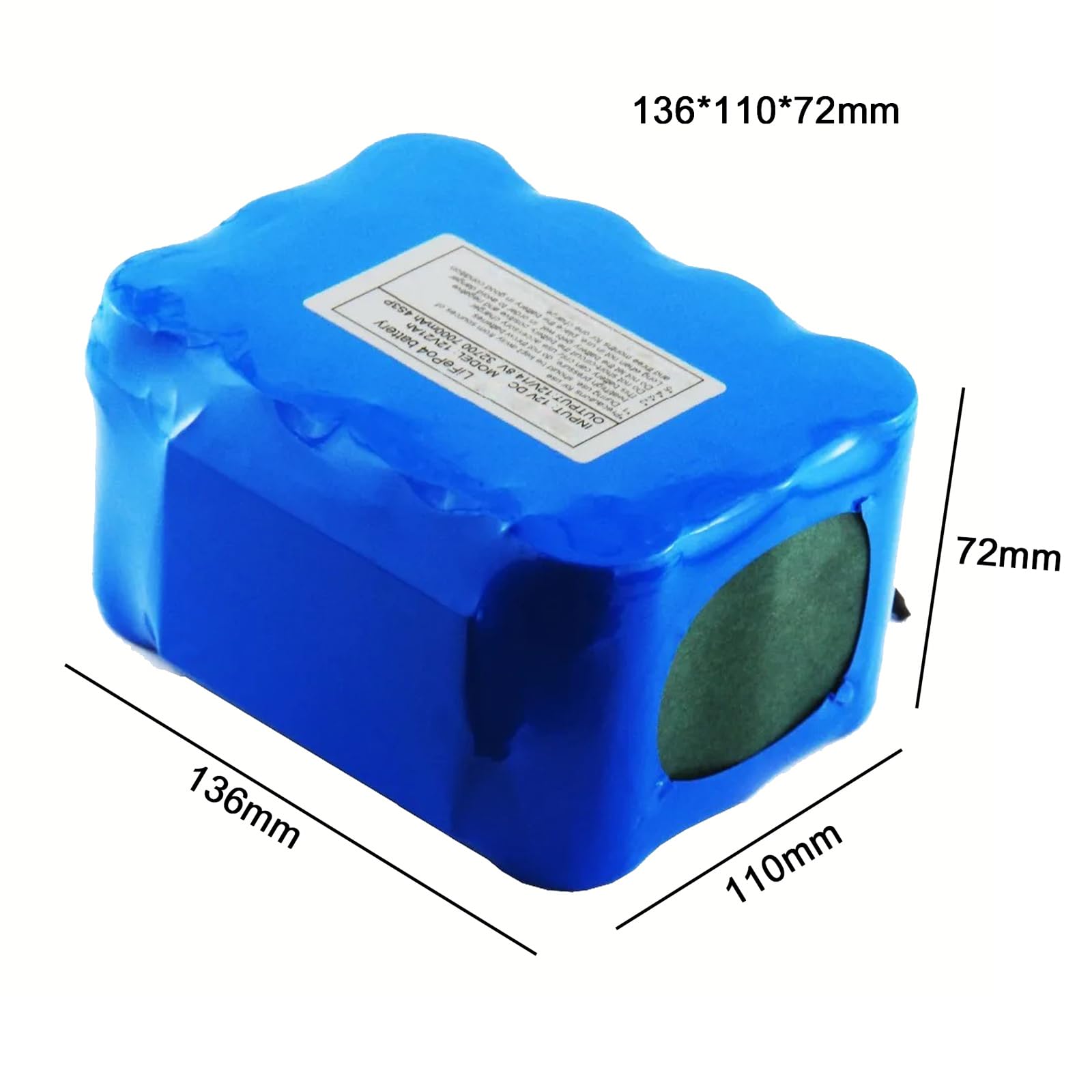 Batteria al Litio LiFePO4 da 12 V CC 20 Ah, Batteria Ricaricabile agli ioni di Litio, Batteria Portatile Impermeabile per apparecchiature di Alimentazione da 12 V