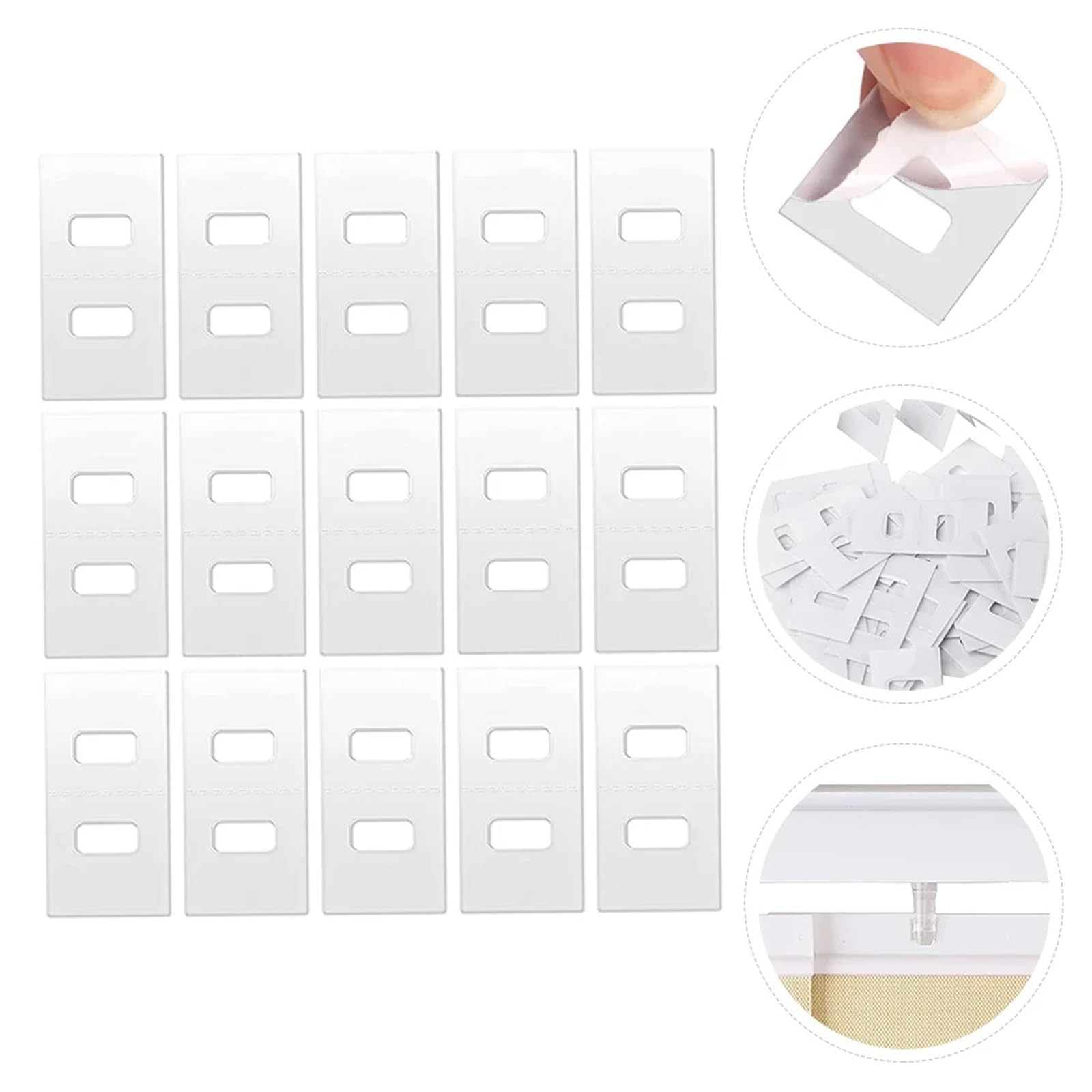 Lot de 48 lattes de rechange pour stores verticaux en PVC - Clips de rechange adhésifs transparents pour lattes de stores