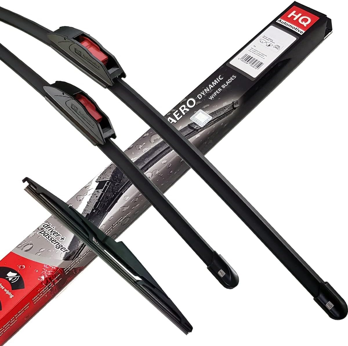 HQ Automotive Wiper Blades for Hyundai I30 Mk2 Fastback & Estate (2017 and later) Front Rear Kit, Ad61-621|Hq12S