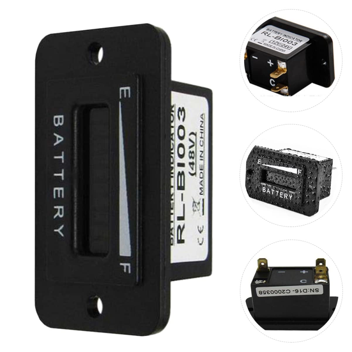 Zerodeko 1Pc Professional Battery Indicator Voltmeter LED Digital Voltage Tester for Golf Carts Vehicles Durable Reverse Connection Protection Accurate Battery Level