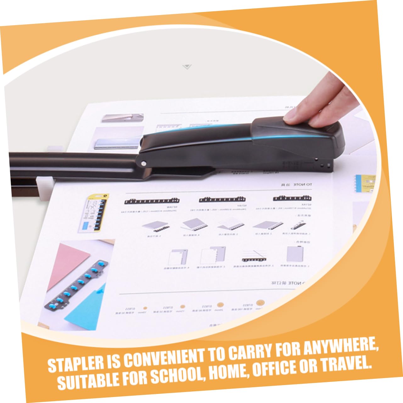 Angoily 3 Pezzi Cucitrice Ergonomica Braccio per Ufficio Pinzatrice per Rilegatura Design Pratico e Portatile per Casa Scuola