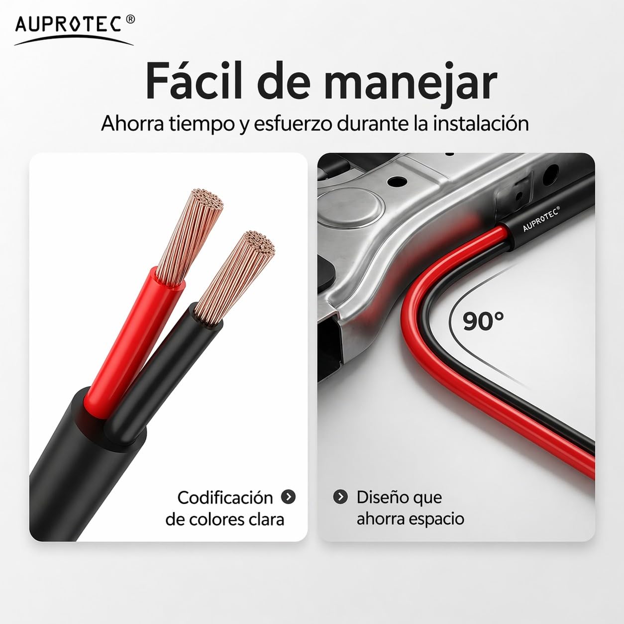 AUPROTEC 4.0mm² - 2 conductores, 10m cable eléctrico redondo I aislamiento de PVC de pared fina DIN ISO 6722 I FLRYY cable automotriz para coche, remolque y caravana