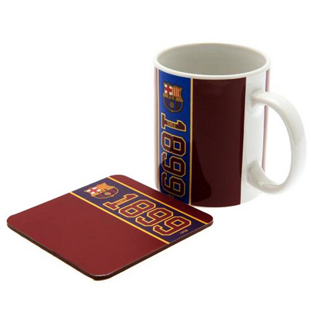 FC BarcelonaEstablished Mug And Coaster Set (One Size) (Brown)