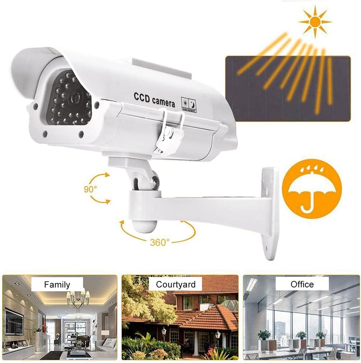 AlfaView Solar Powered Bullet Dummy Fake Surveillance Camera Security