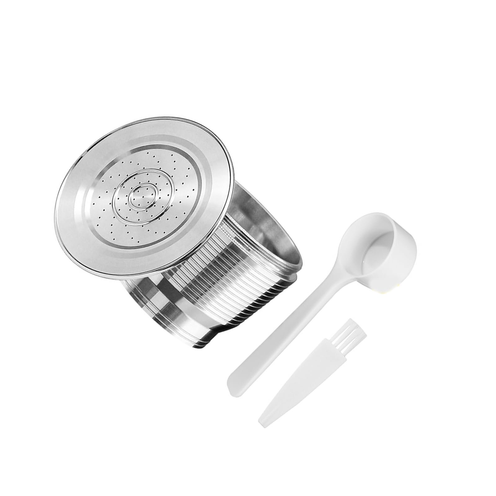 Hsioluted Stainless Steel Coffee Pods with Lid Easy Installation for Most Machines Refillable Coffee Pods