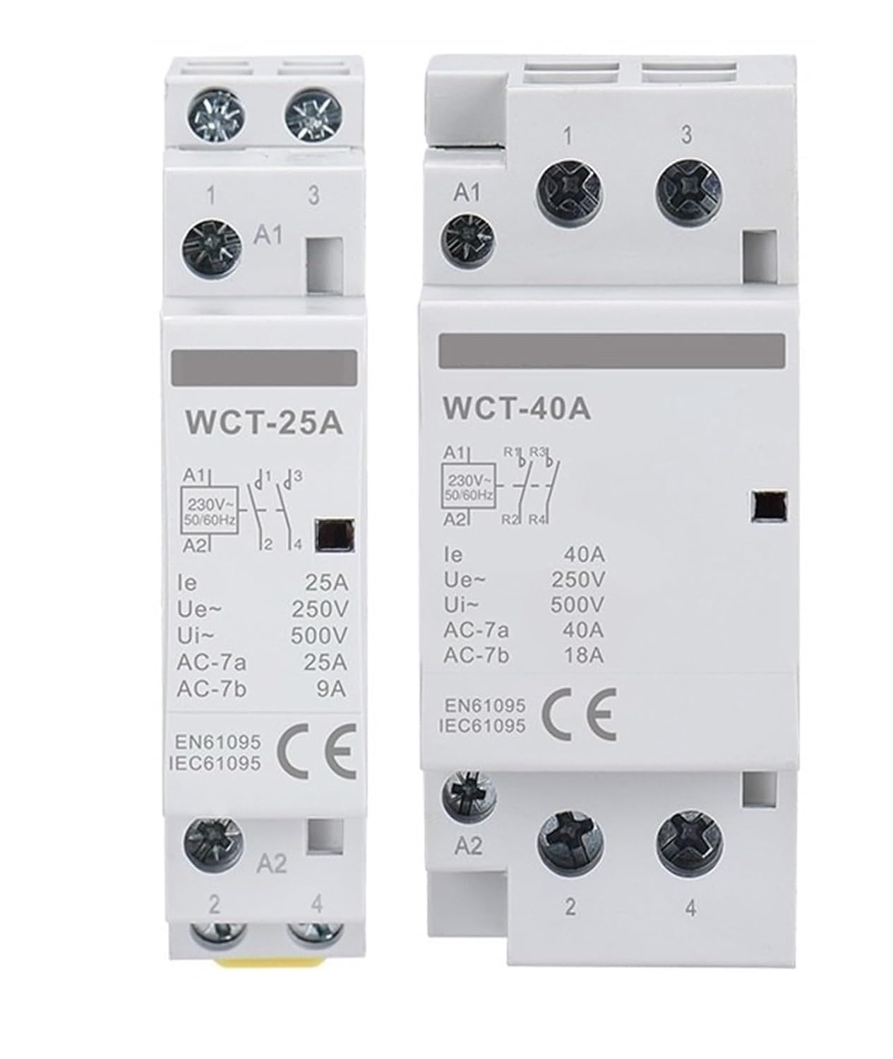 Lhnbgtuiw 2No 63A Ac220v Household Ac Contactor Wct 25A 63A Din Rail Installation 2No 2Nc 1No1nc 2No2nc 4No 4Nc 1Pcs(2No 63A Ac220v)