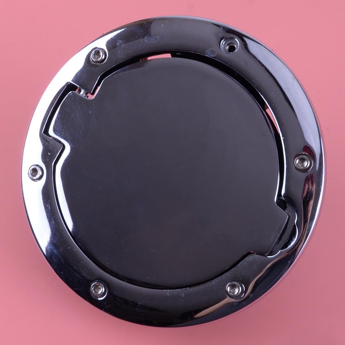 beler Silver Chrome Fuel Filler Gas Tank Cap Door Cover Lid Fit for Jeep Wrangler JK 2007-2017