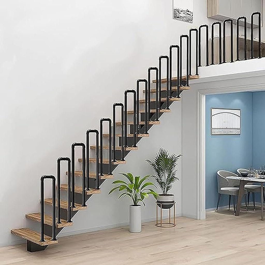 Antypoślizgowe stopnie balustrady boczne do gar& poddasza 1,8 stopy (1.8ft / 55 cm) bezpieczny ase dla łatwego dostępu bili i bezpiecznej wspinaczki, idealne do użytku domowego
