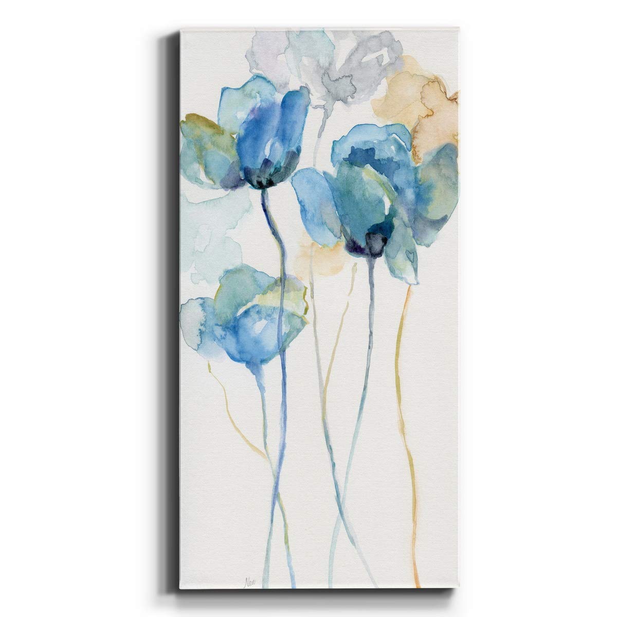 Renditions Gallery Canvas Floral Wall Art Home Paintings & Prints Colorful Stem Wildflowers Modern Glam Botanical Romantic Canvas Decorations for