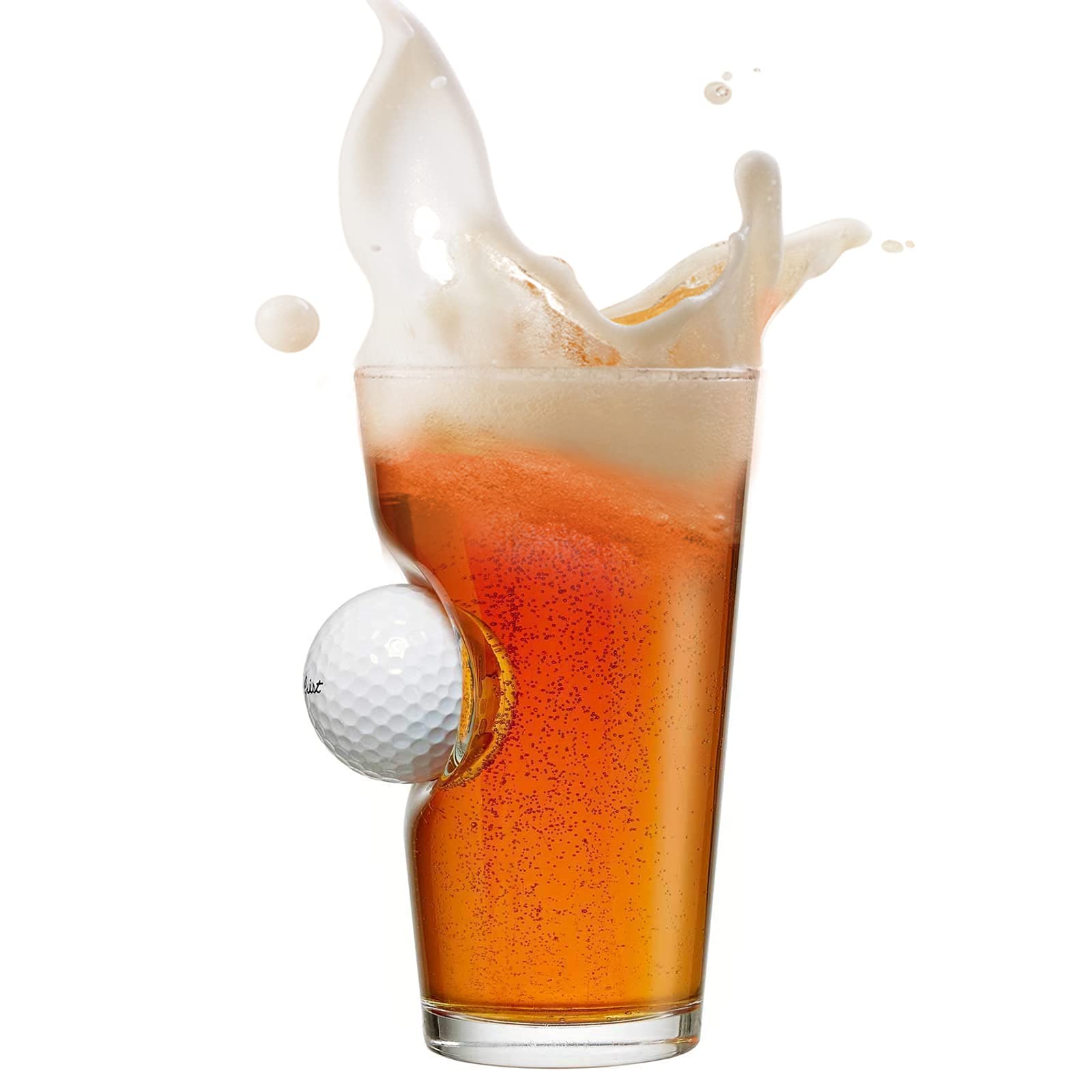 Golf Drinking Glasses,Golf Beer Glasses for Men,450ml Half Pint Glass with Real Golf Ball,Personalised Glass,Golf Gifts for Golfer