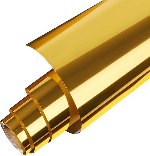 Miniatura 1 de Gatichetta Rollo de vinilo de transferencia de calor naranja cromado, 12 x 6 pies, fácil de desmalezar y planchar para camisetas, tela, diseños de