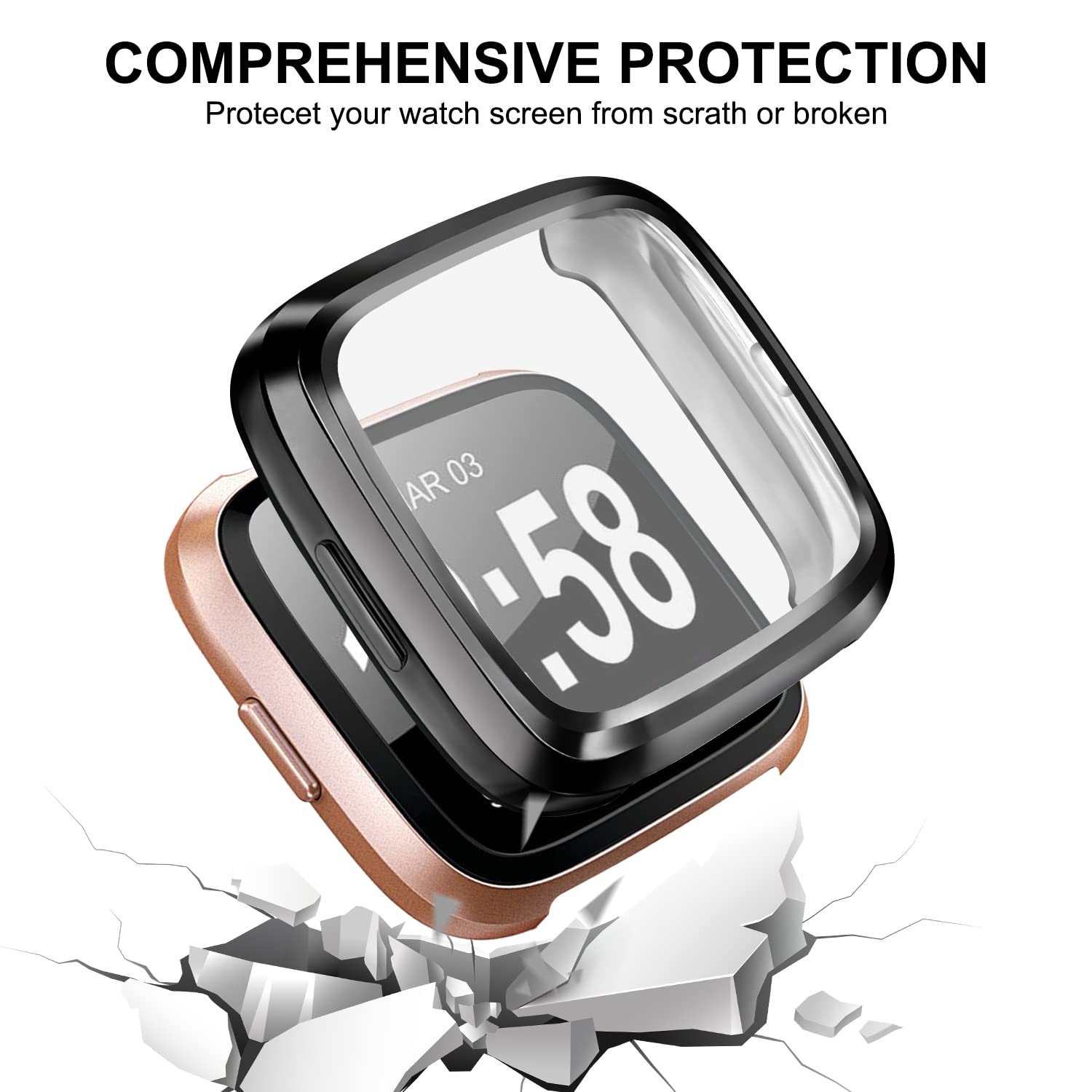 Best Screen Protector For Custodia TPU Morbida E Sottile Per Fitbit Versa 3 E Sense Protezione Completa Anti - Foto 10