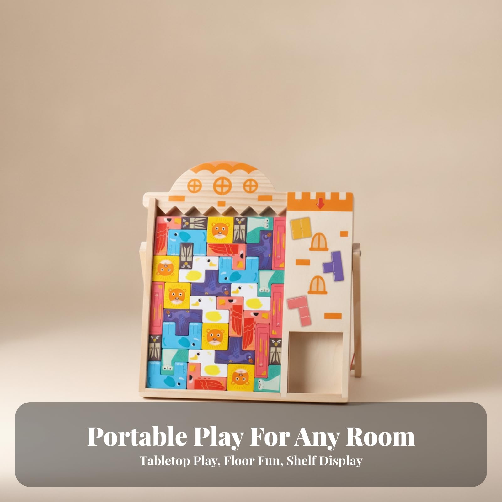 Lavagna Puzzle per Bambini da Tavolo | Design Compatto da Scrivania, Interattivo, Tavola Geometrica, per Scuola Infanzia, Neonati e Bambini Piccoli