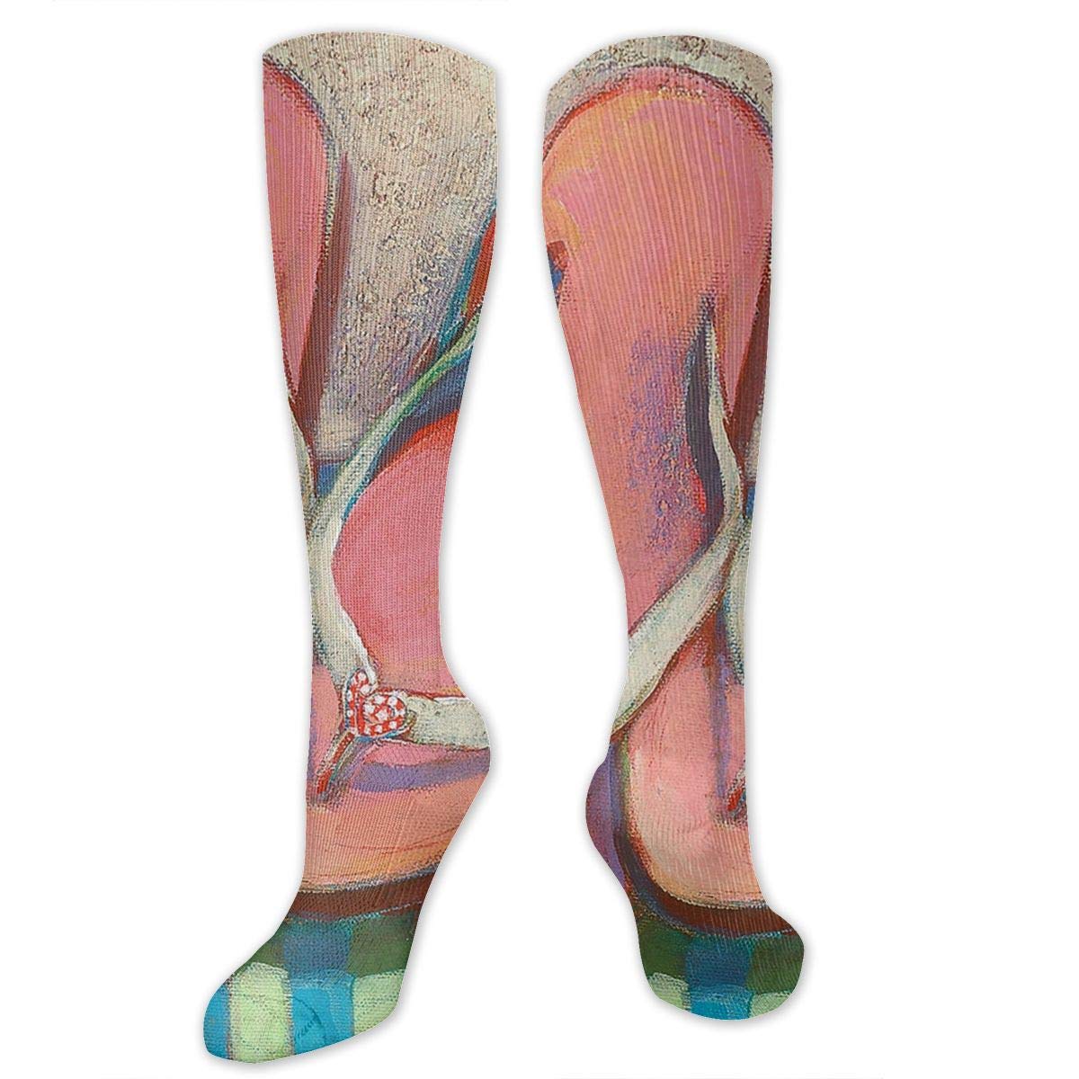 Compression Socks Flip Flops Painting Cool Winter Warmth for Women & Men Travel