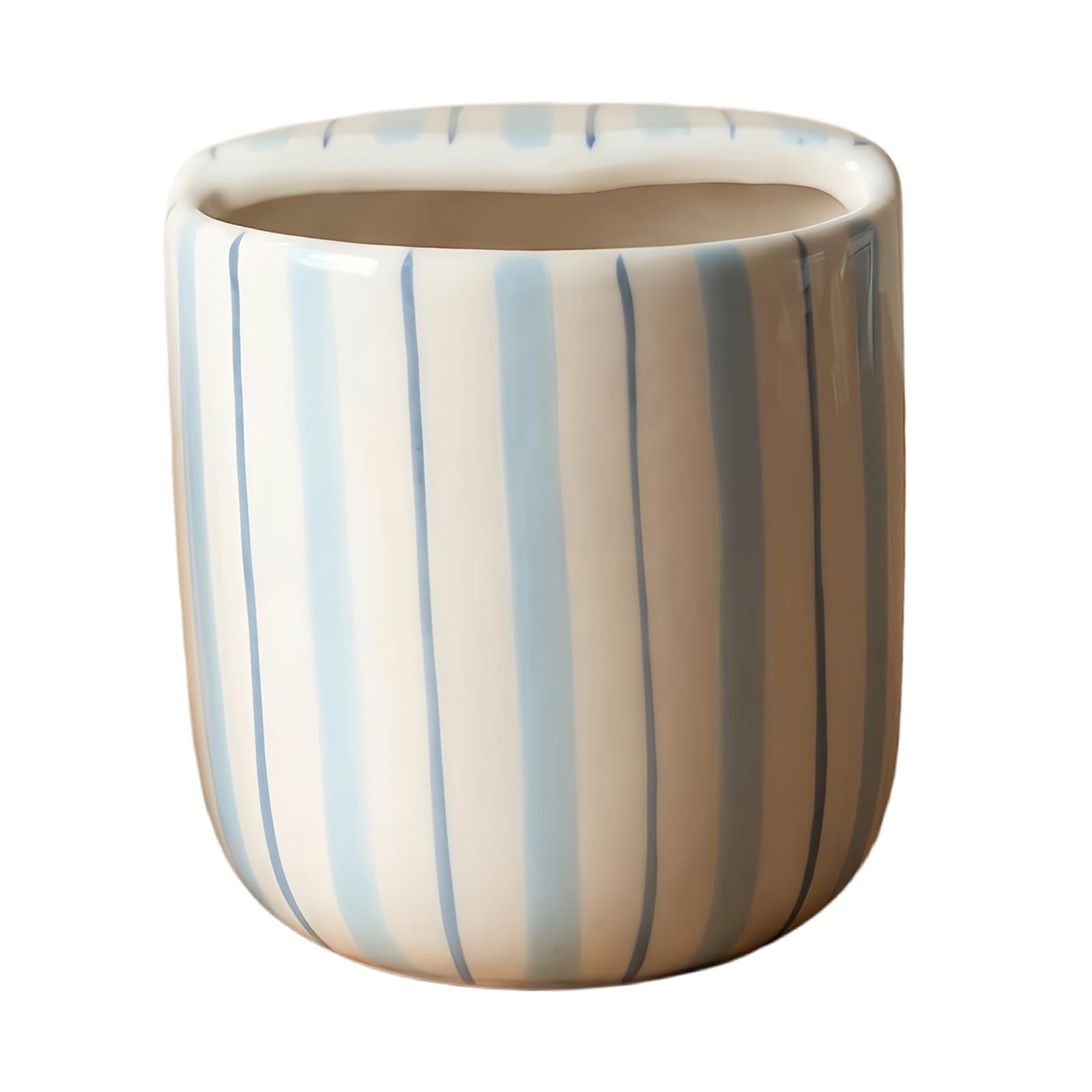 jiingekk Hand-Painted Striped Ceramic Drinking Cup Leak Resistant Mug for Hot and Cold Beverages Dishwasher Safe Drinkware Large Capacity Coffee Cup