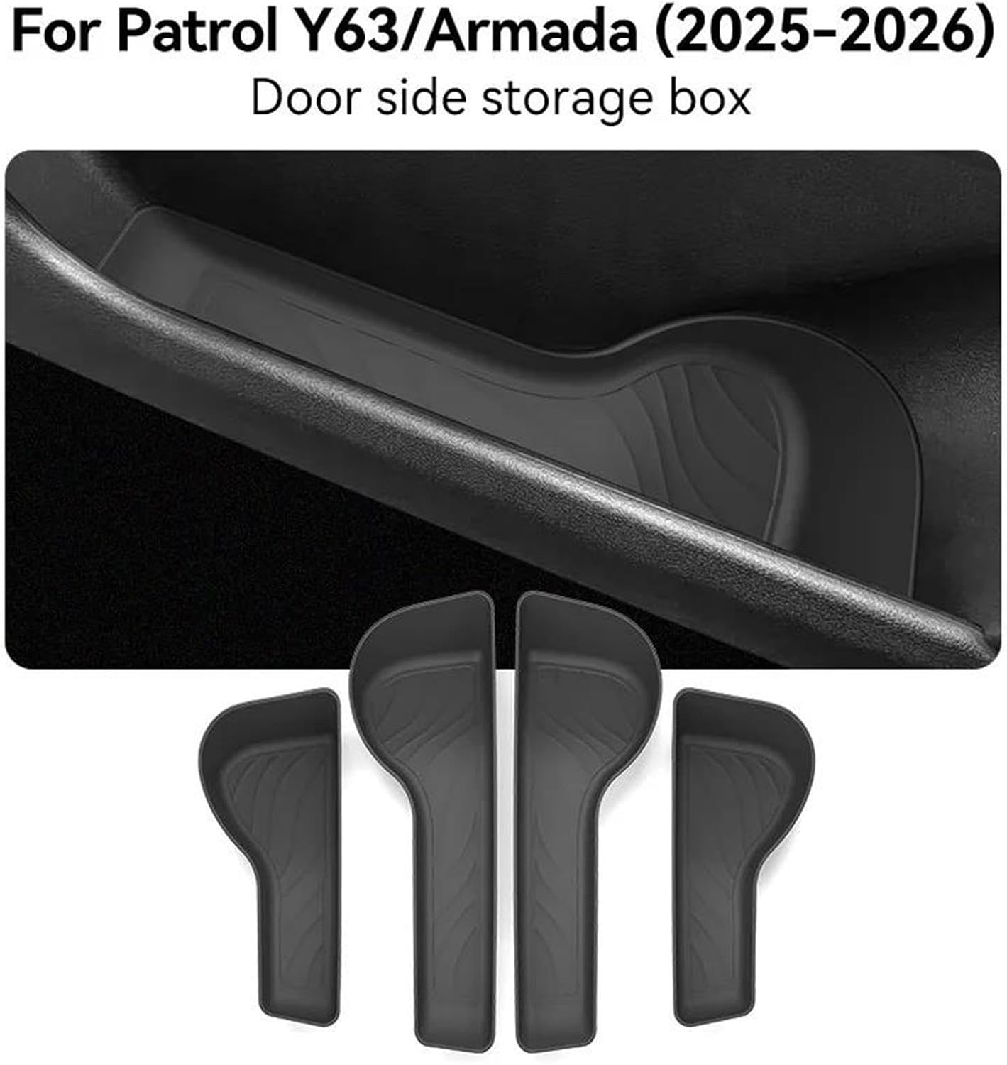 4Pcs Door Handle Storage Tray For Nissan Patrol Y63/Armada 2025-2026 image 2