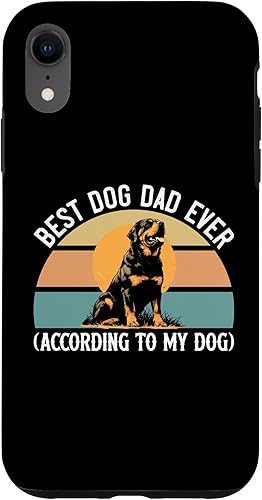 Rottweiler Dog Lover Gift, Best Dog Dad Ever, Rottie Father Case for iPhone XR