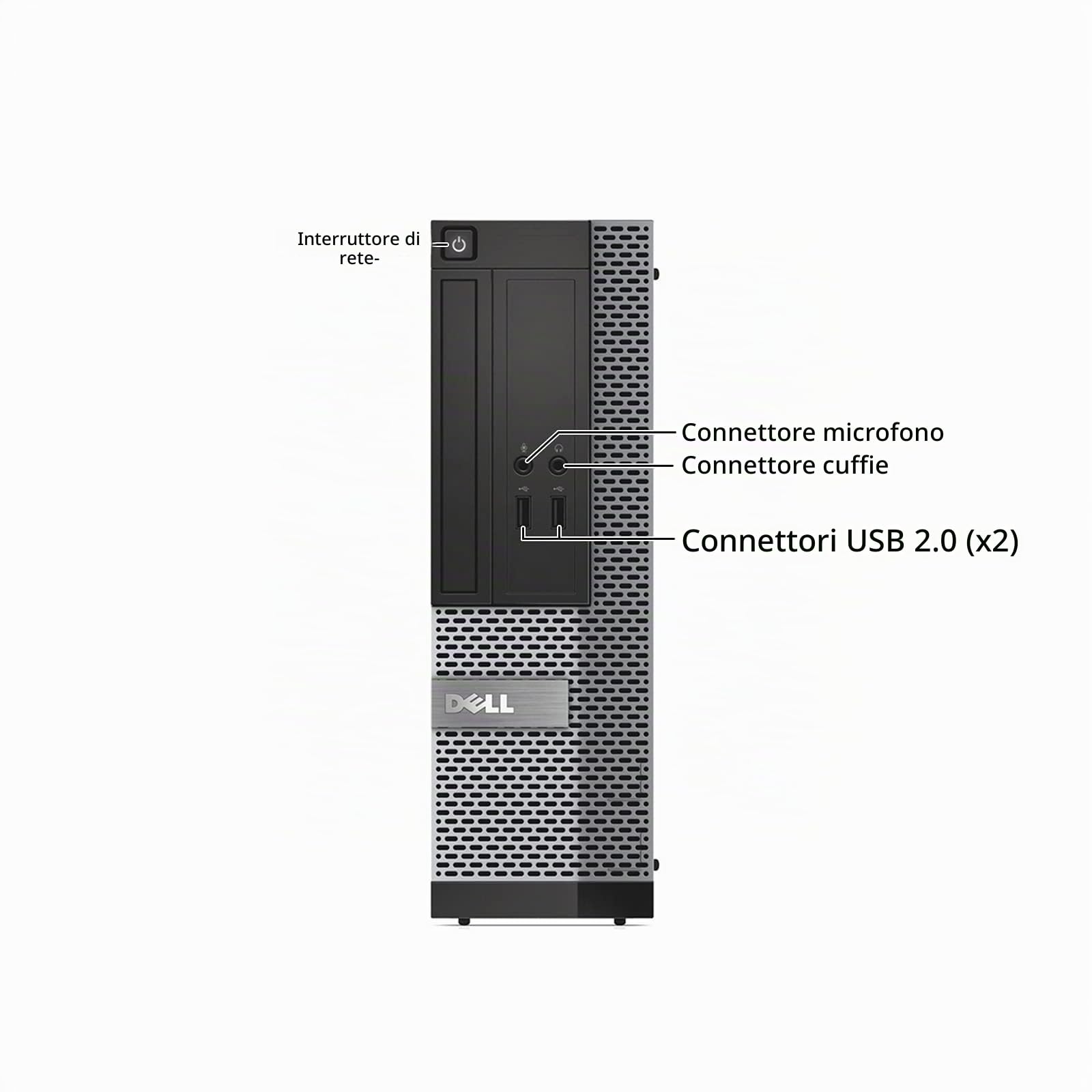 Dell Optiplex 3020 SFF Desktop Computer PC, Intel Core i3-4160, 8 GB RAM, 256 GB SSD, WiFi, Bluetooth, tastiera US QWERTY Windows 11 Pro (ricondizionato)