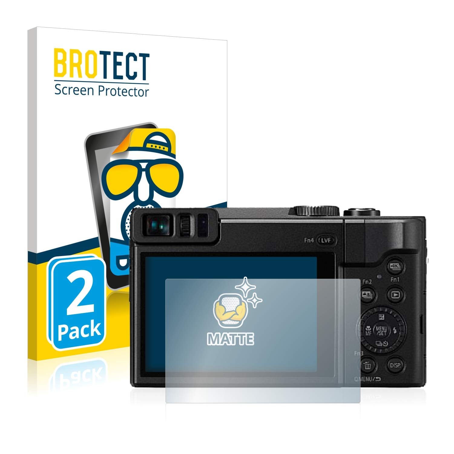 Brotect AirGlass Matte Protezione Schermo Per Panasonic Lumix DC-TZ202 / TZ202D - Pellicola Vetro Opaca [9H, Anti-Riflesso, Made In Germany]
