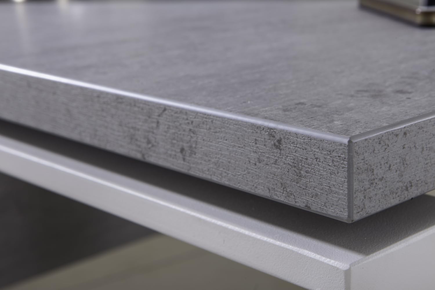 Composad | Scrivania della Linea DISEGNO con gambe in metallo, Scrivania PC Moderna, (LxAxP) 170x74,50x80 cm, Colore Grigio Cemento e gambe Bianco, per Ufficio, Studio, Made in Italy