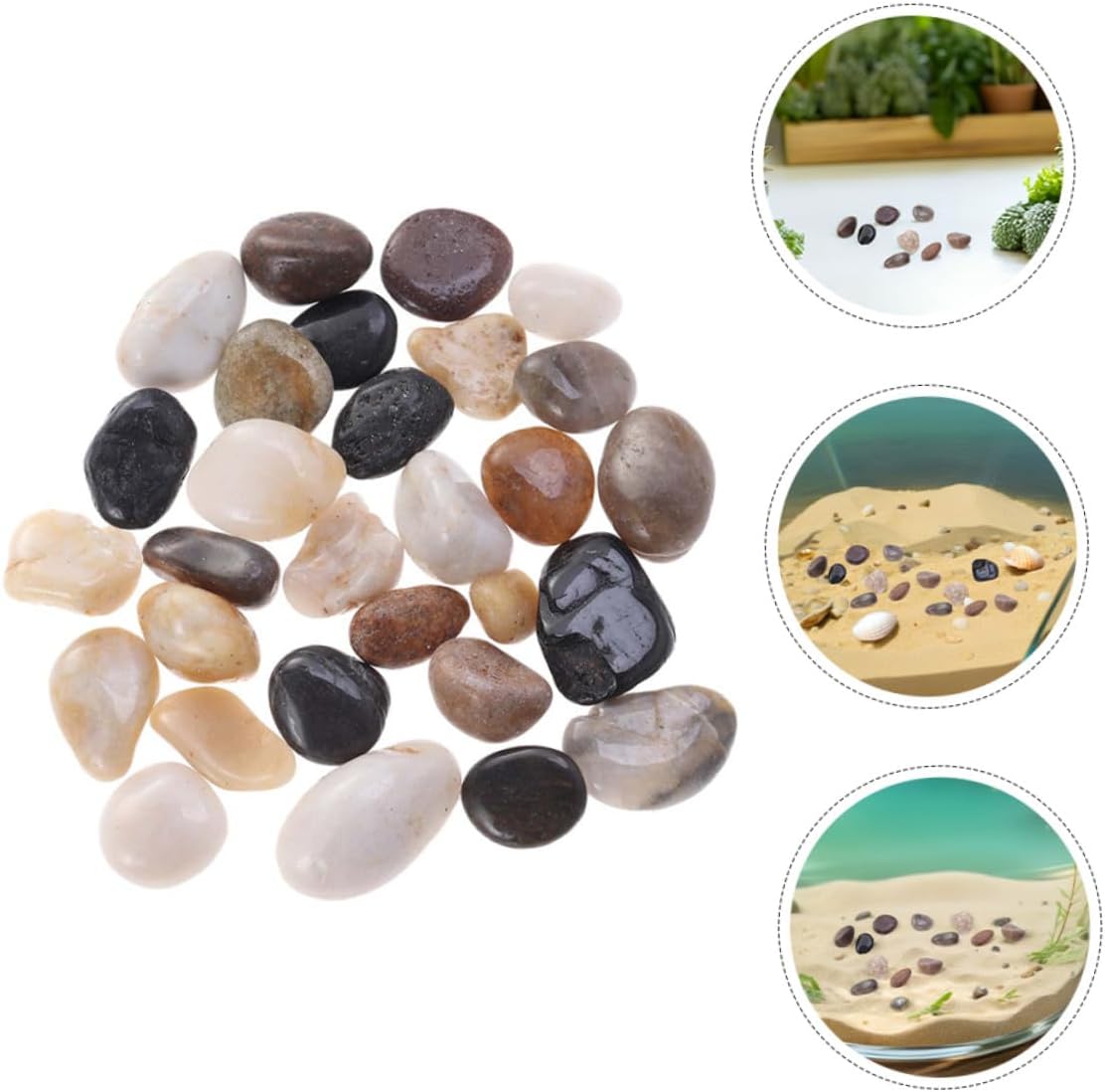 BESPORTBLE Natural Polished Rainforest River Rocks Landscaping Decor Stones for Aquariums Fish Tanks Succulents Garden Pathways Reusable Garden Pebbles Enhancing Water Quality and Aesthetics