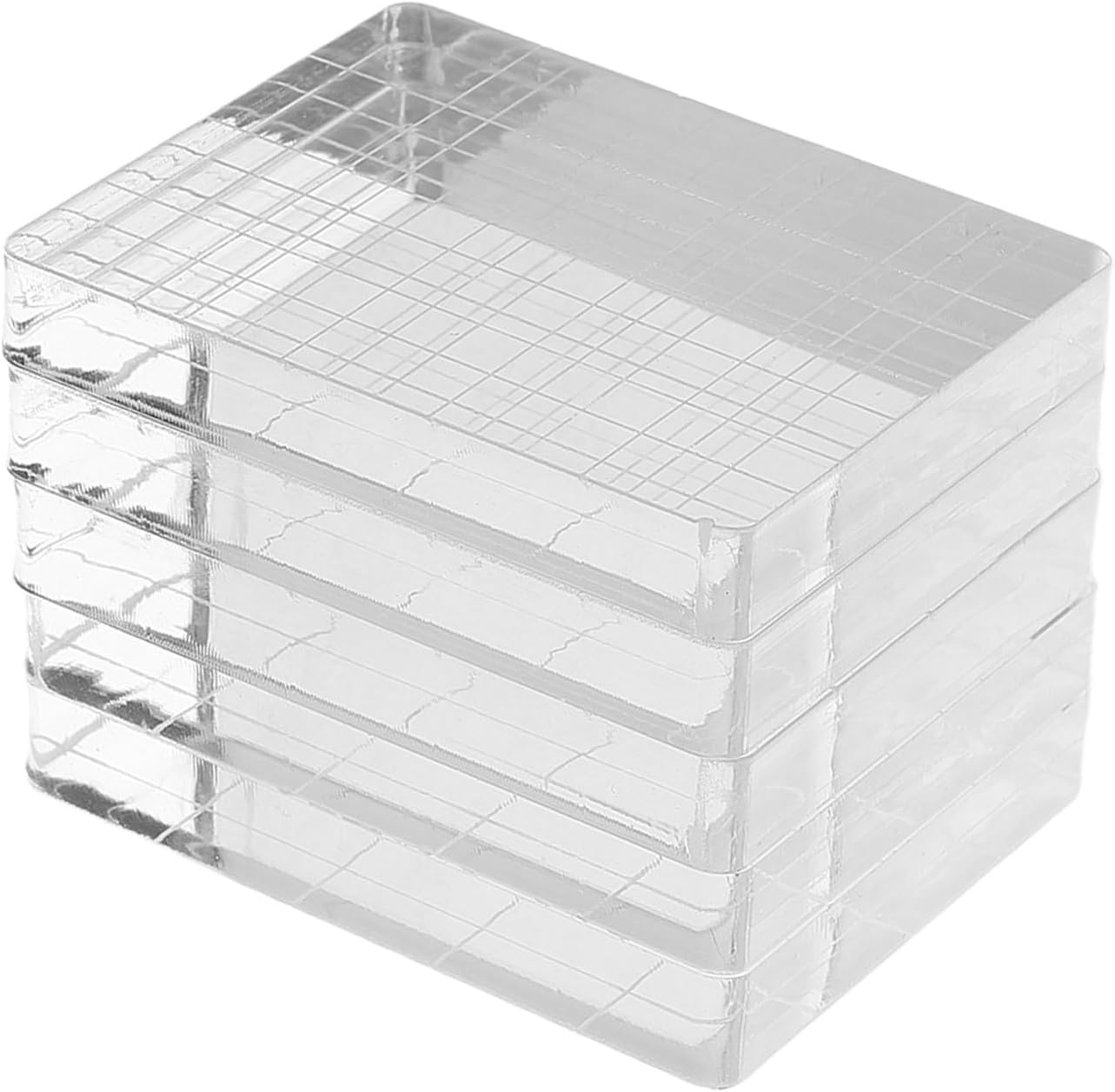 HOMSFOU 5pcs Acrylic Stamp Blocks for Craft Stamps 4x5cm Square Mounting Blocks for DIY Scrapbooking Card Making and Journaling