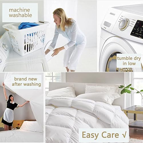 Miniatura 7 de MAPLE DOWN Edredón suave tamaño Super King, relleno de edredón alternativo acolchado para todas las estaciones, ligero, transpirable, microfibra