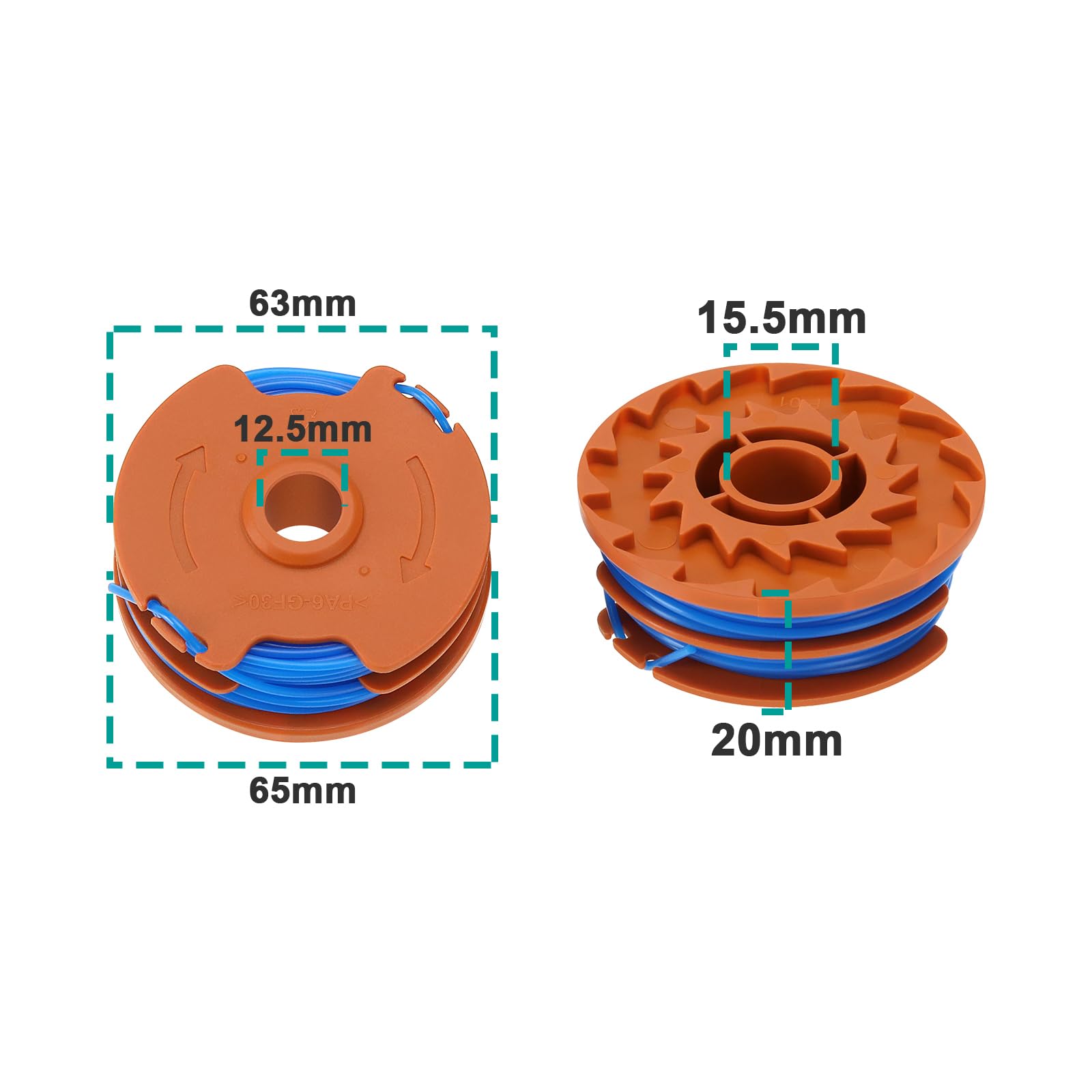 SPARES2GO Fil Et Bobine Doubles De 5 M Compatible Avec Titan TTB820GGT Le Coupe-bordures (lot De 2