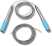 Vista 1 de Hyperwear Cuerda de saltar de velocidad ajustable: cabezal autoblocante patentado, colgadores de aluminio con agarres de silicona moleteados