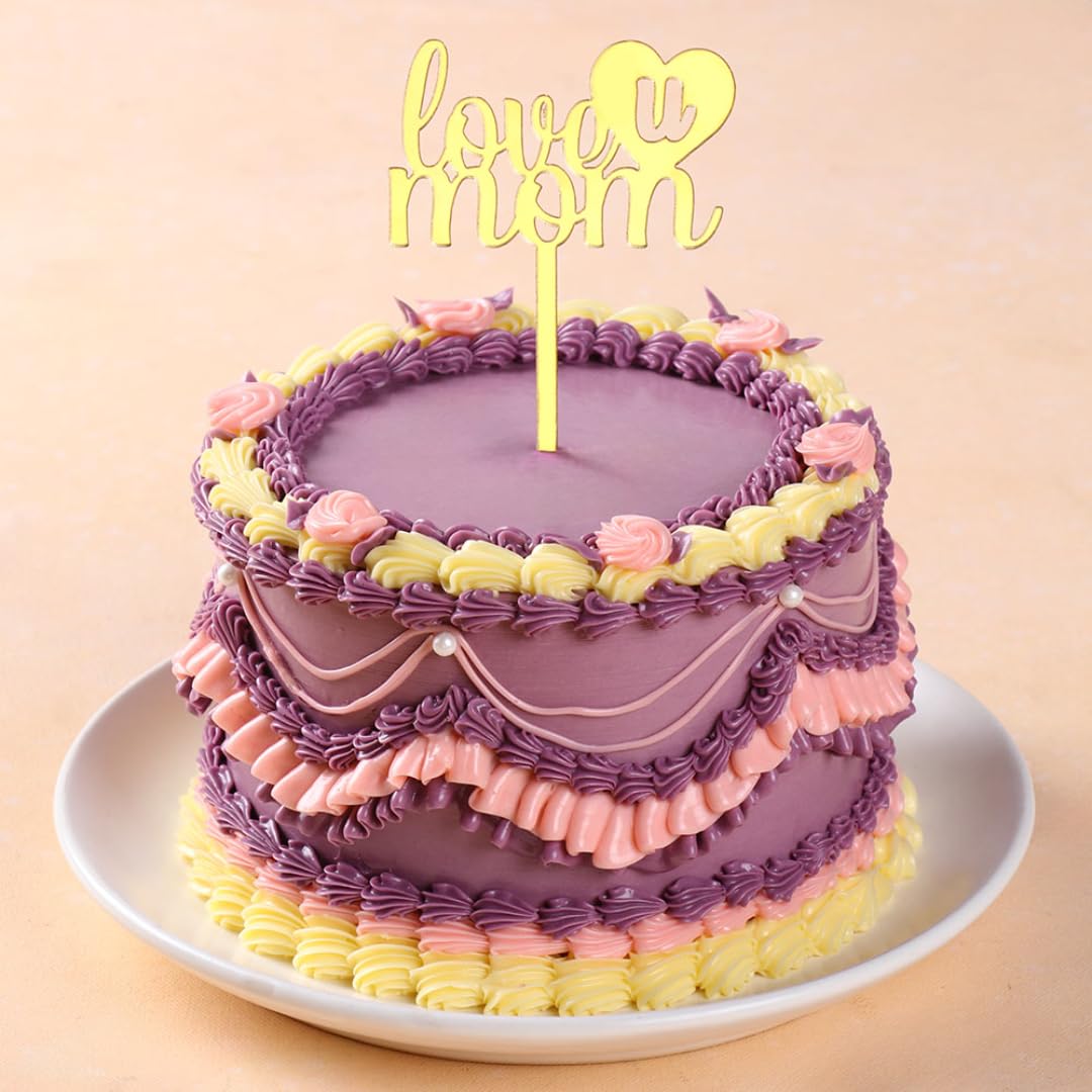 FlowerAura Delicious Fresh 1Kg Eggless Love You Mom Swirl Chocolate Cake For Birthday Gift & Mothers Day Cake For Mom | Mother | Maa | Mother-In-Law | Amma (Same Day Delivery)-image-26