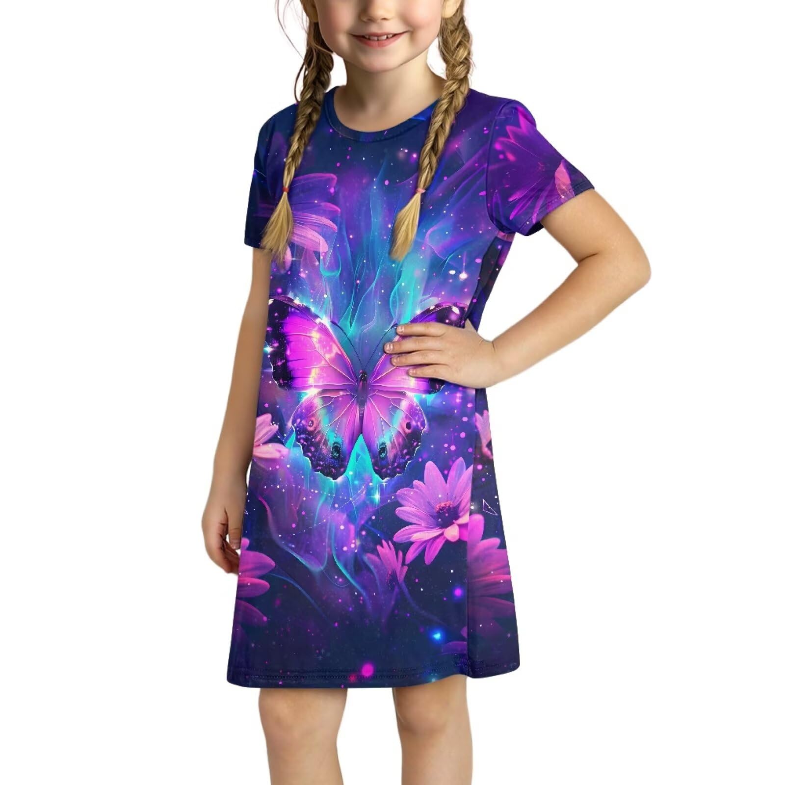 Chemise de nuit confortable à manches courtes pour fille de 3 à 14 ans