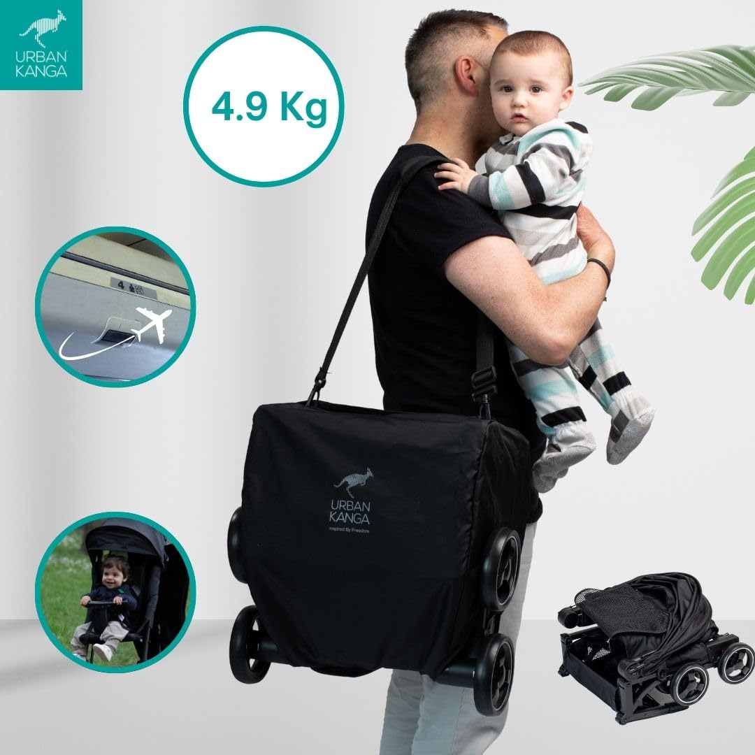 Urban Kanga Bandicoot Reisebuggy Handgepäck bis 22 kg Kompakt faltbar Schultergurt Transportabdeckung