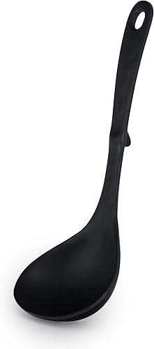 Miniatura 2 de Hinomaru Collection Cuchara de sopa de melamina negra mate para fideos Won Ton, cucharas de sopa de soba para el hogar o el restaurante, suministros