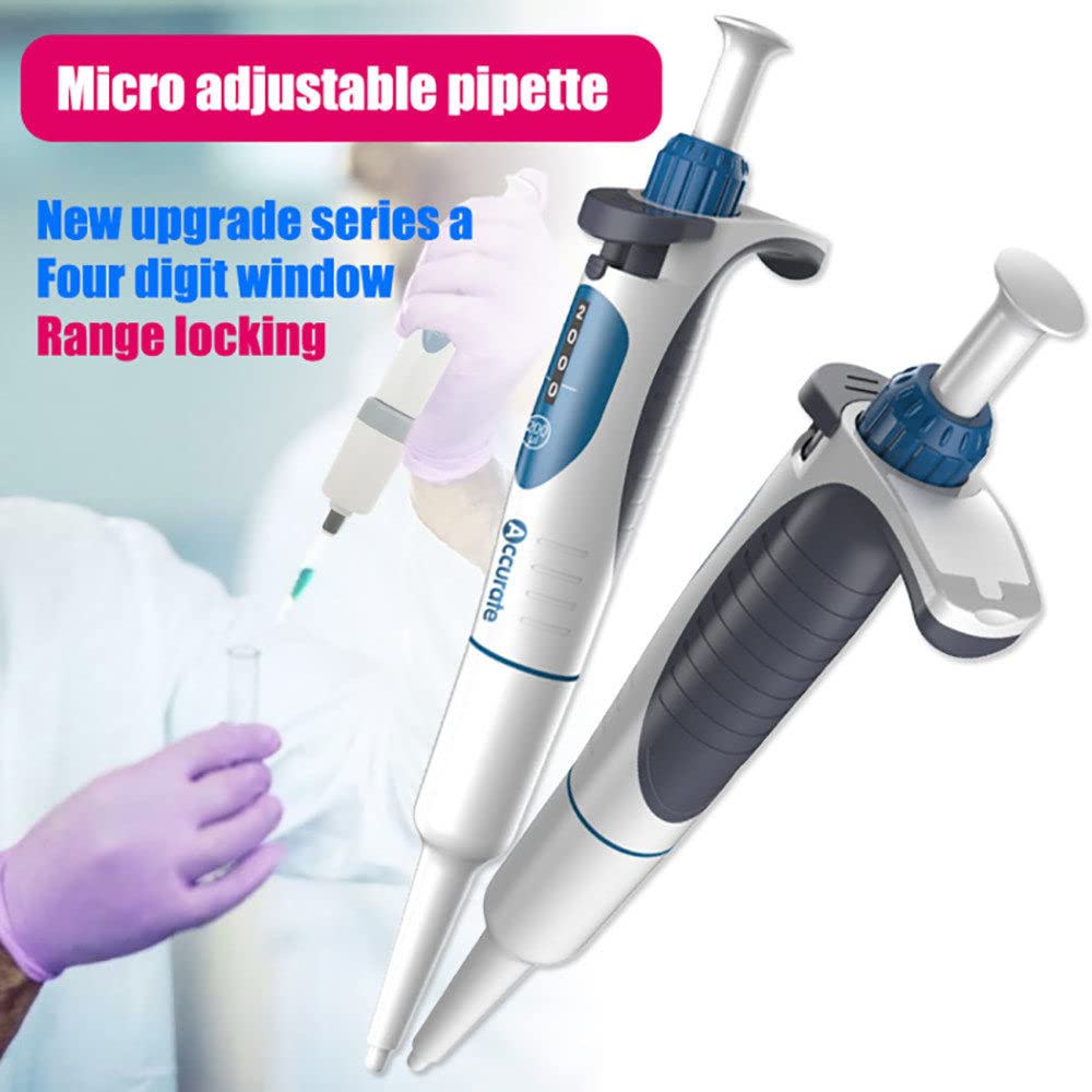 Micropipeta, Pipetas De Un Solo Canal, Micropipetas De Volumen Ajustable Digital De 0,1Ul-10 Ml, Medio Autoclavables, Herramienta De Pipetas De Transferencia De LíQuido De Laboratorio,2-20ul