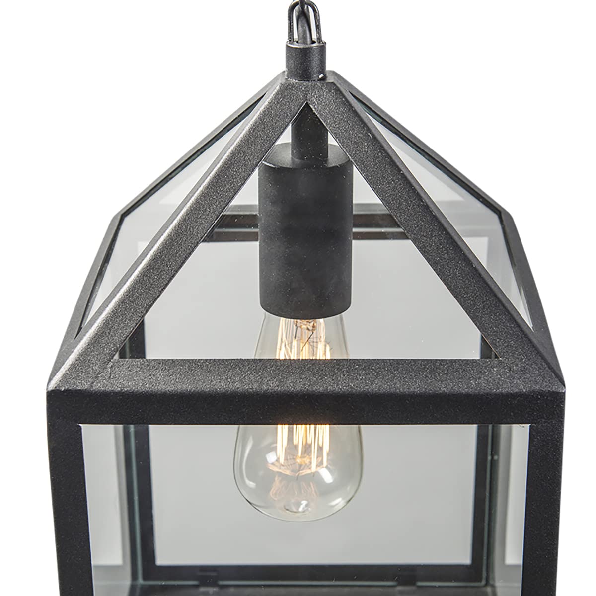 Qazqa amsterdam - Lampada a sospensione rustico - 1 luce - L 210 mm - Nero - Moderno,rustico - Illuminazione esterna