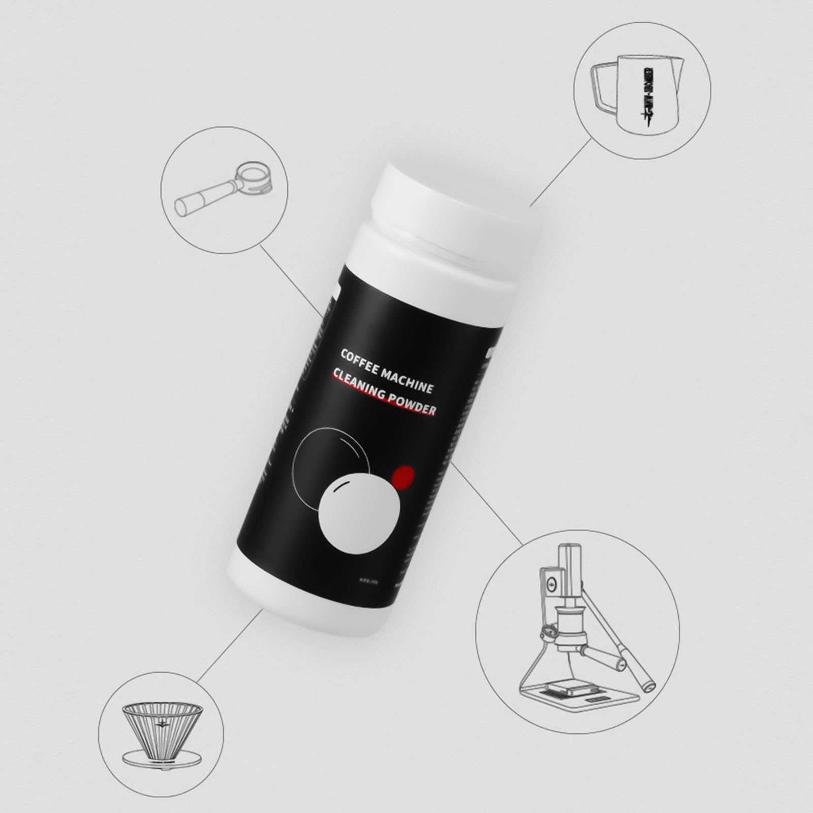Ergonomischer Griff Kaffeemaschine Bürste und Pulverschale Espressokocher Reinigungswerkzeug für Zuhause Kaffeezubehör Espressomaschine Reiniger Werkzeug