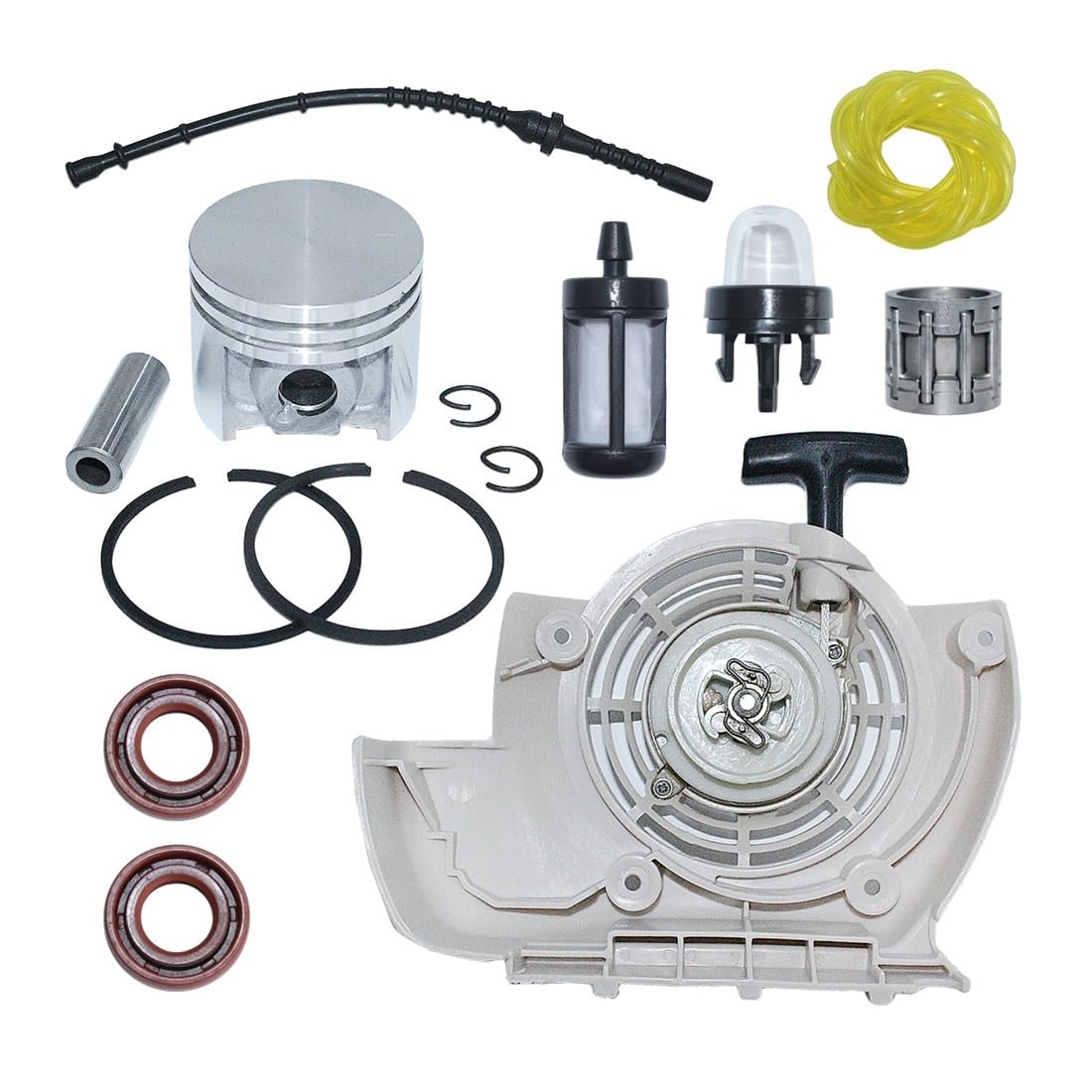 Herramientas de jardín Arranque de Retroceso Compatible con FS120, FS200, FS250, Kit de línea de Filtro de Combustible de pistón de 40 mm, Piezas for Herramientas de jardín de 4 Tiempos.