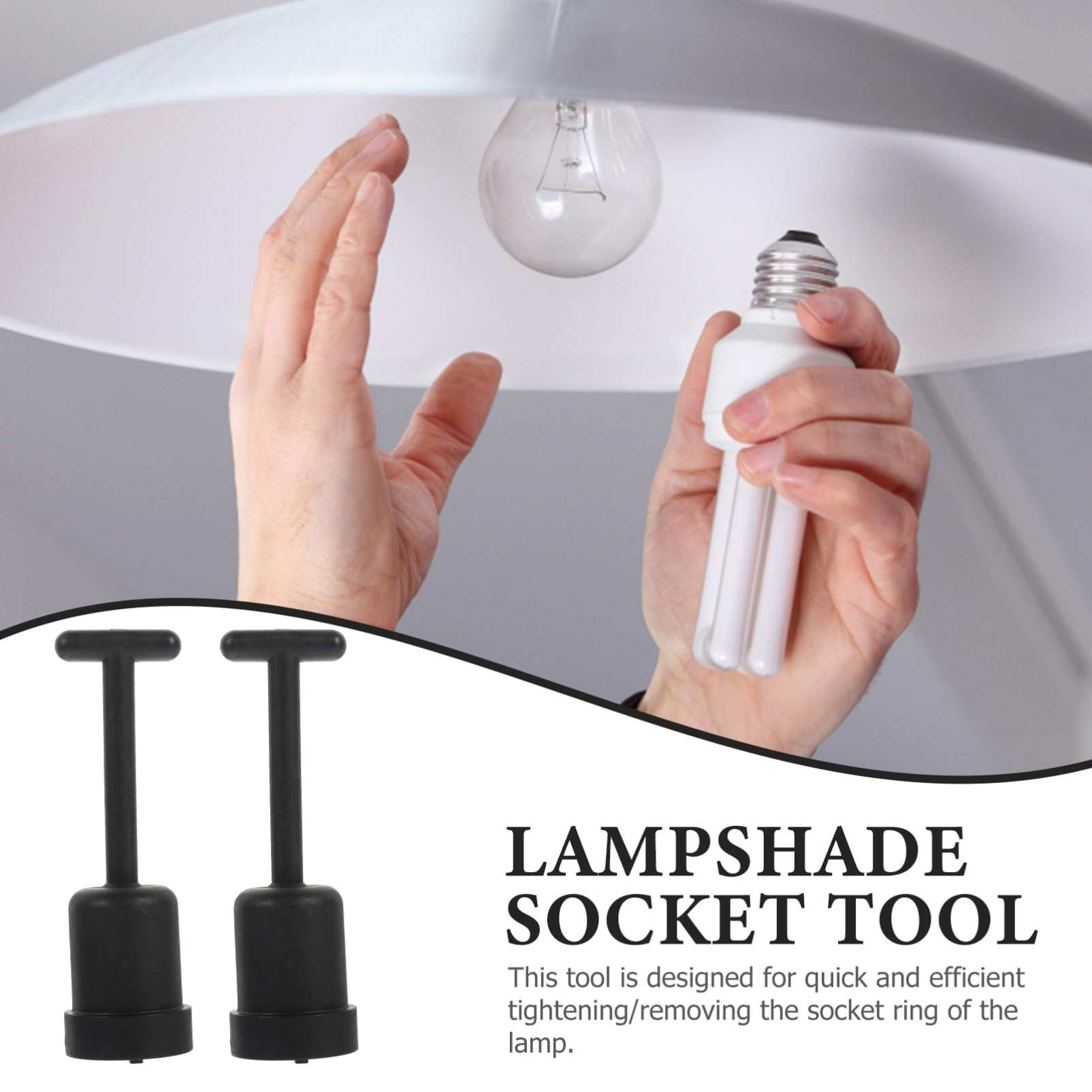 Mikikit 6Pcs Socket Ring Remover Tool for Easy Light Fixture Shade Replacement Durable Electrician Accessories for Socket Ring Removal Compact and Lightweight Design