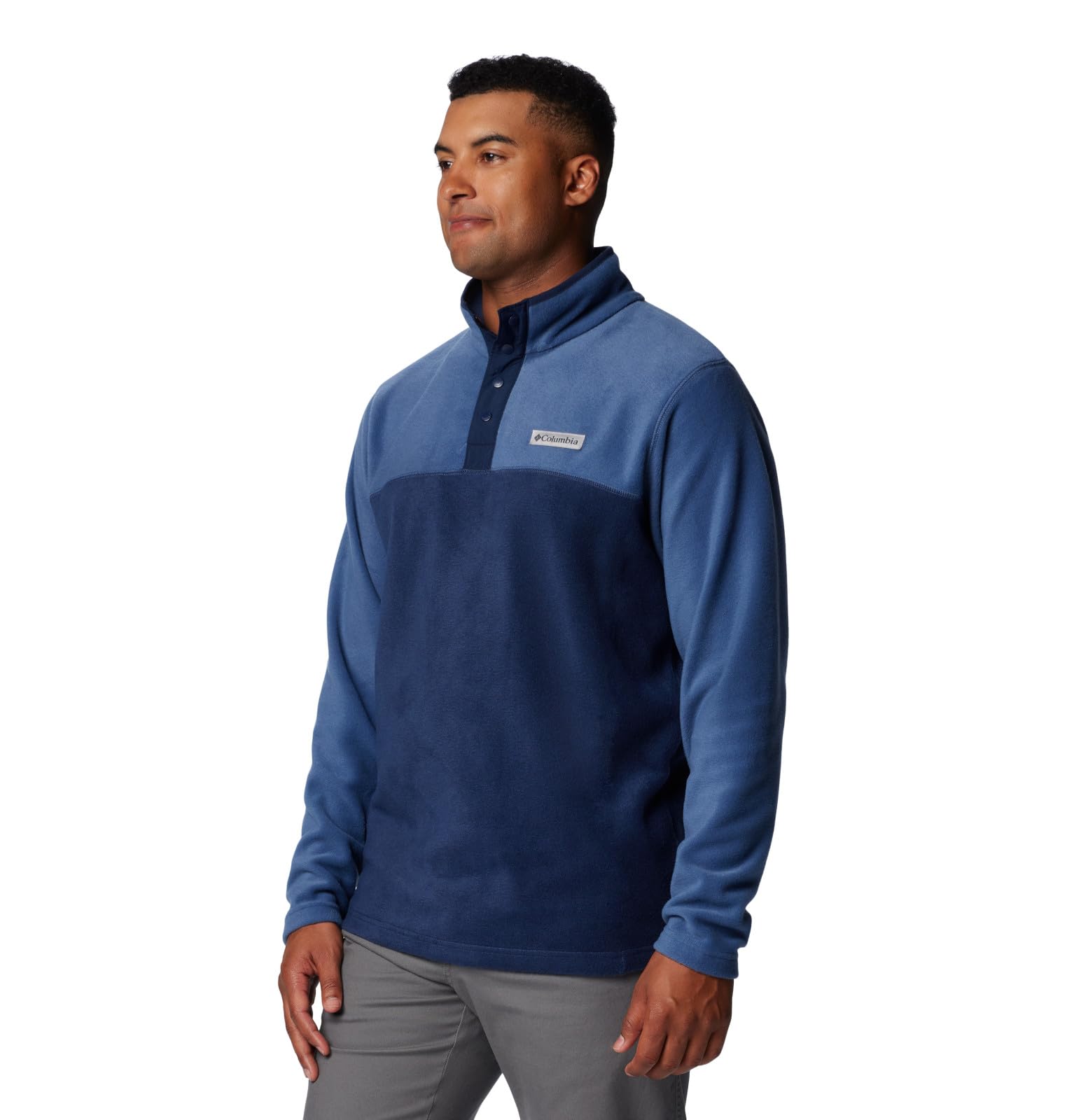 Columbia Steens Mountain Veste polaire à demi bouton-pression pour homme Bleu marine/montagne sombre Taille XL grande