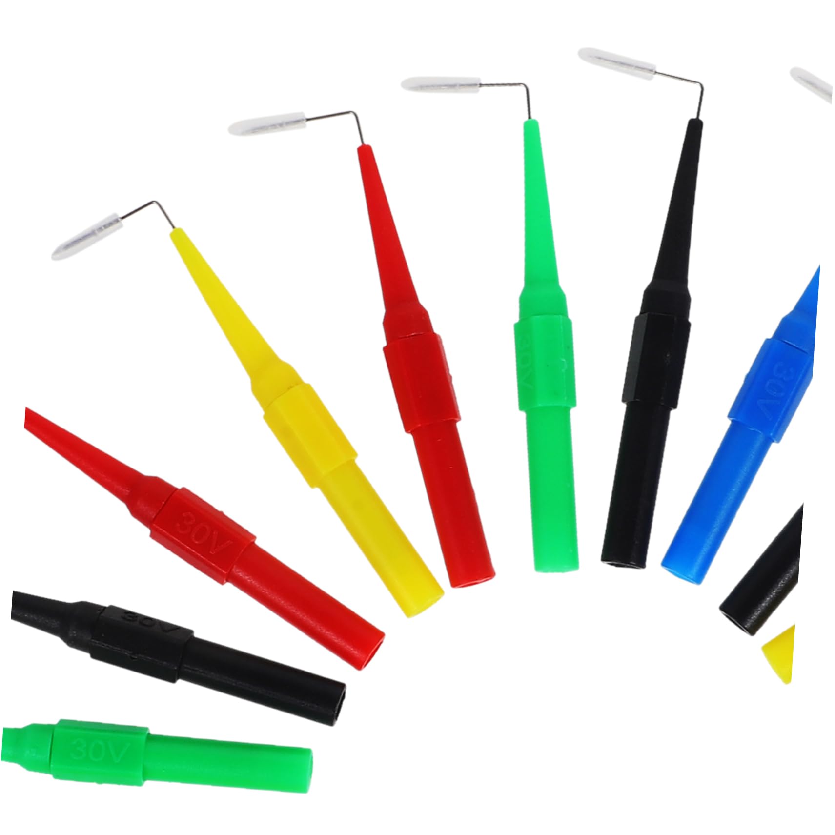 Alipis 5 Set Puntali Tester Multimetro Probes Test Automotive Rame E Inossidabile Per Misurazioni Elettriche E Applicazioni Auto 15 Pezzi*5
