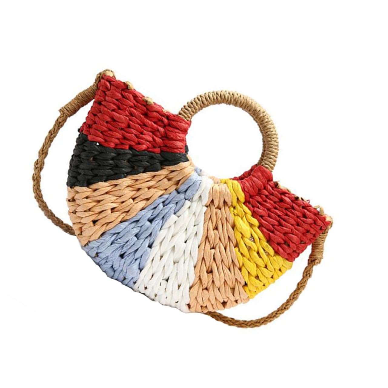 Borsa Intrecciata in Paglia Capiente, Borsello a Tracolla Fashion | Atmosfera Estiva, Stile Creativo e Distintivo, Formato Pouch per Shopping e Lavoro