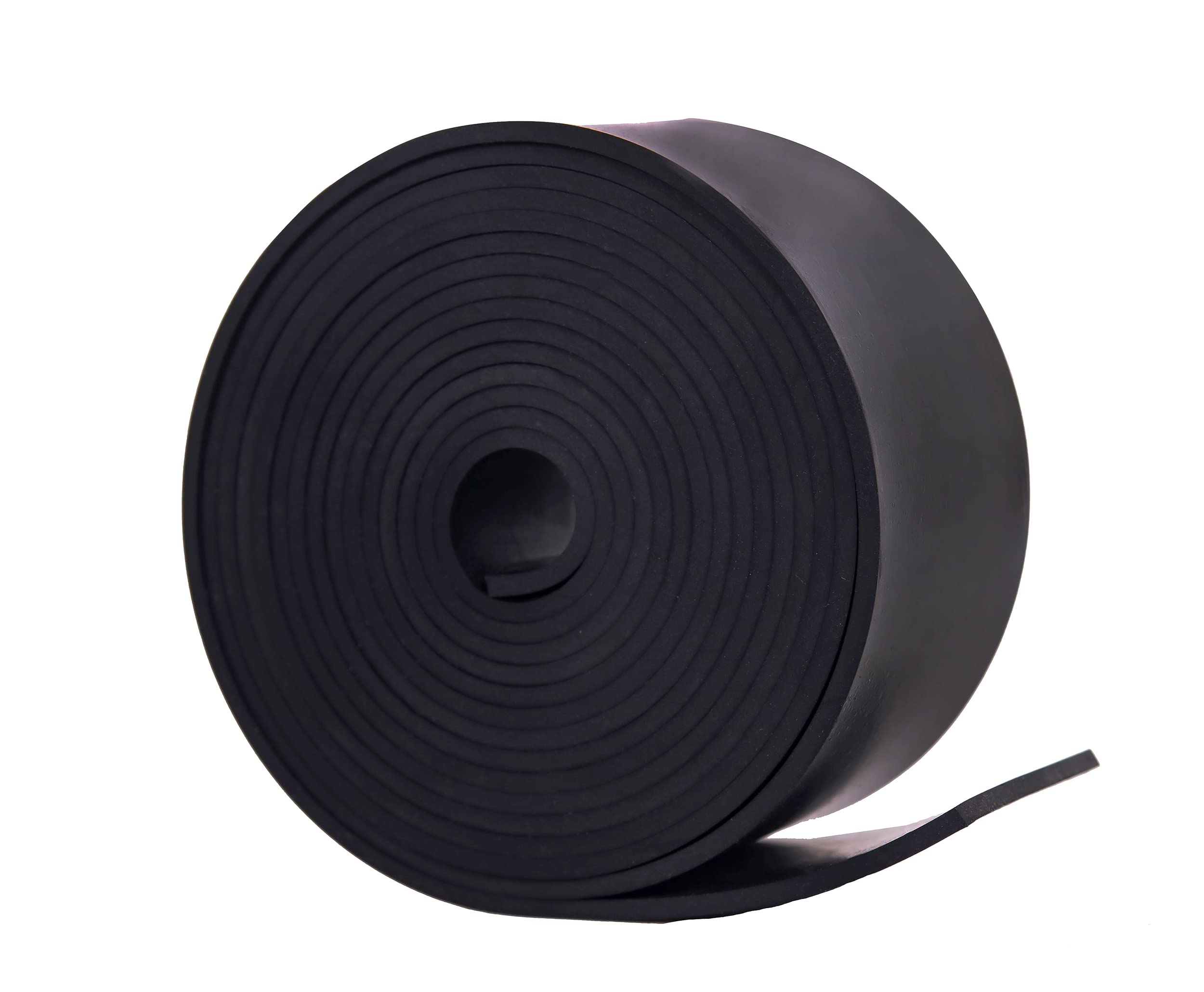 Neoprene Rubber Sheet Solid Rubber Strips Roll PadInsulation for Weather Stripping, Gasket, Shield, Costume, Seal, DIY (1/8 (.125)" Thick, 2" Wide X 10' Long)