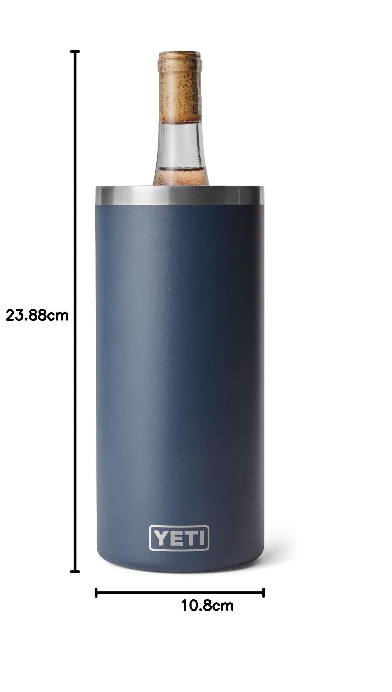 YETI Rambler - Refrigeratore per vino e champagne, isolato in acciaio inox, colore: blu navy