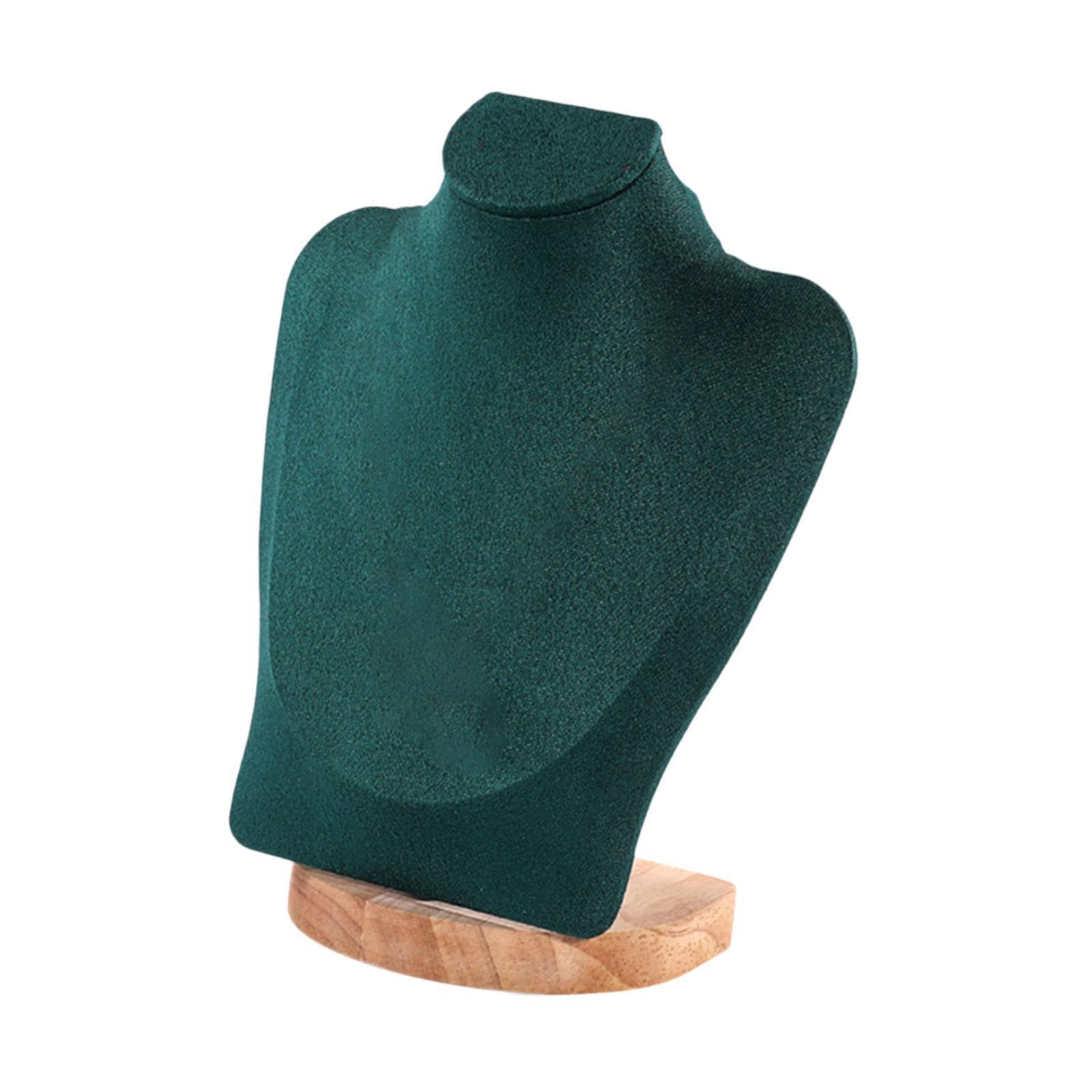 CYDZSRA Necklace Holder Bust Stand For Fashionable And Functional Jewelry Presentation Necklace Display Chain Bust Stand Holder Showcase Shop Window Chain, Green Velvet, 23cm